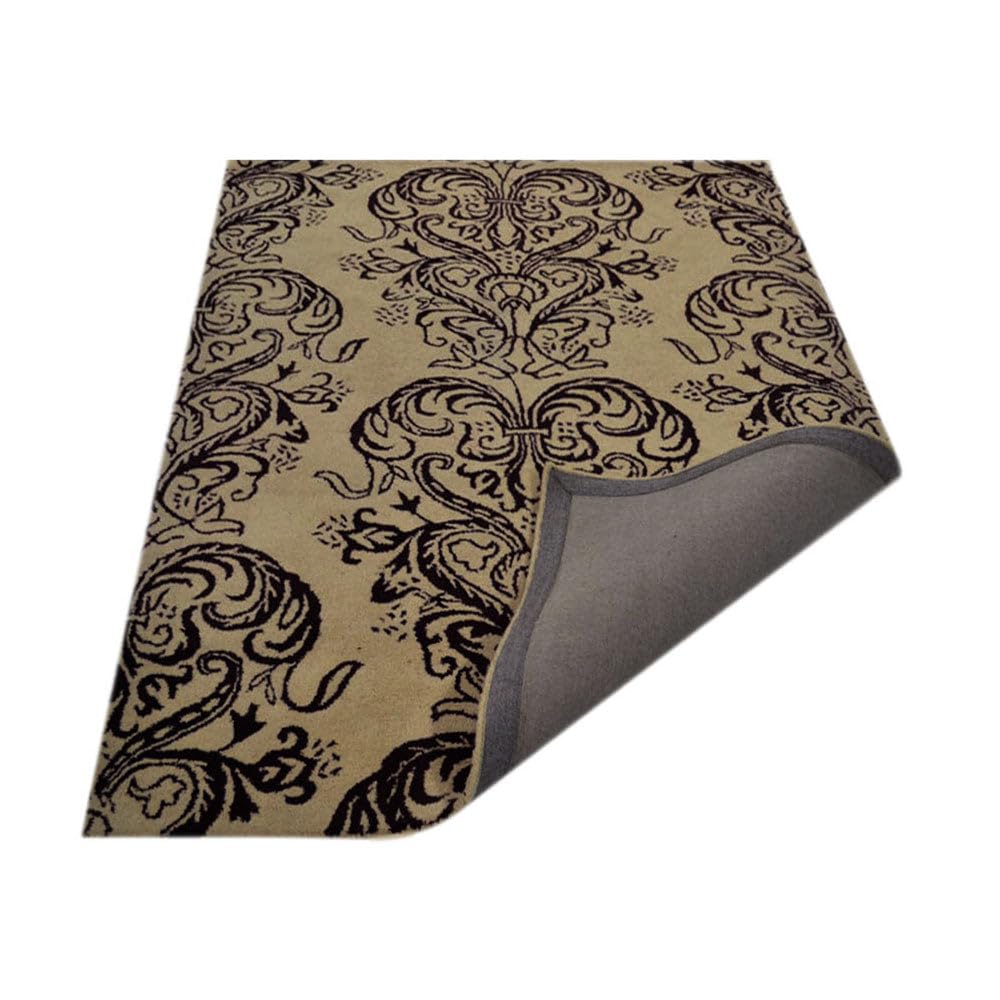 Hand Tufted Wool Eco-Friendly Area Rugs 4'x6' Rectangle - Cream & Brown Contemporary Modern Design, High Pile Handmade Carpet for Living Room, Bedroom | Soft & Durable Floor Decor for Home, Office (K20930)