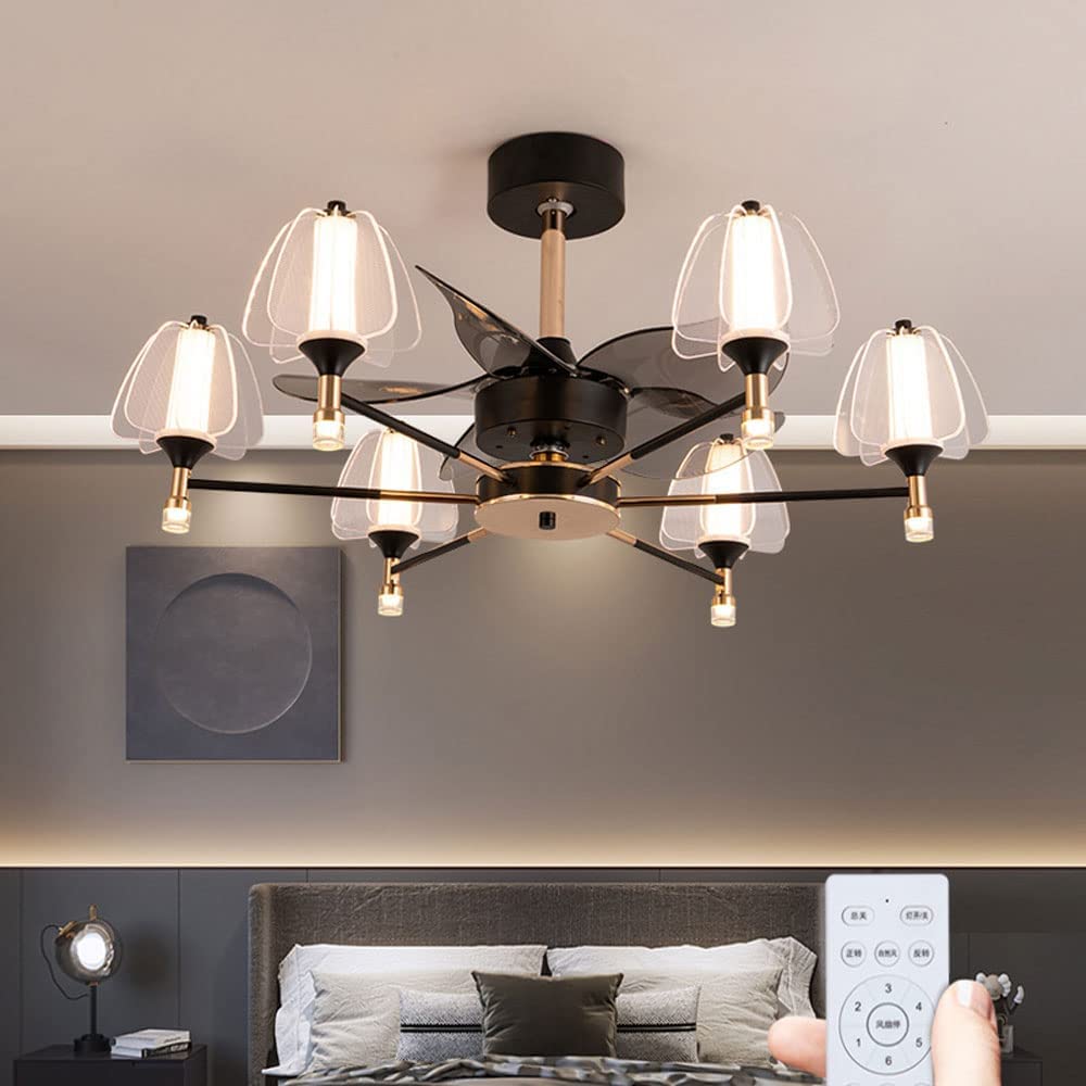Modern Invisible Ceiling Fan with Light - Remote Control, Silent & Energy Efficient for Living Room, Bedroom, Dining Room | Perfect for Home Cooling & Stylish Lighting