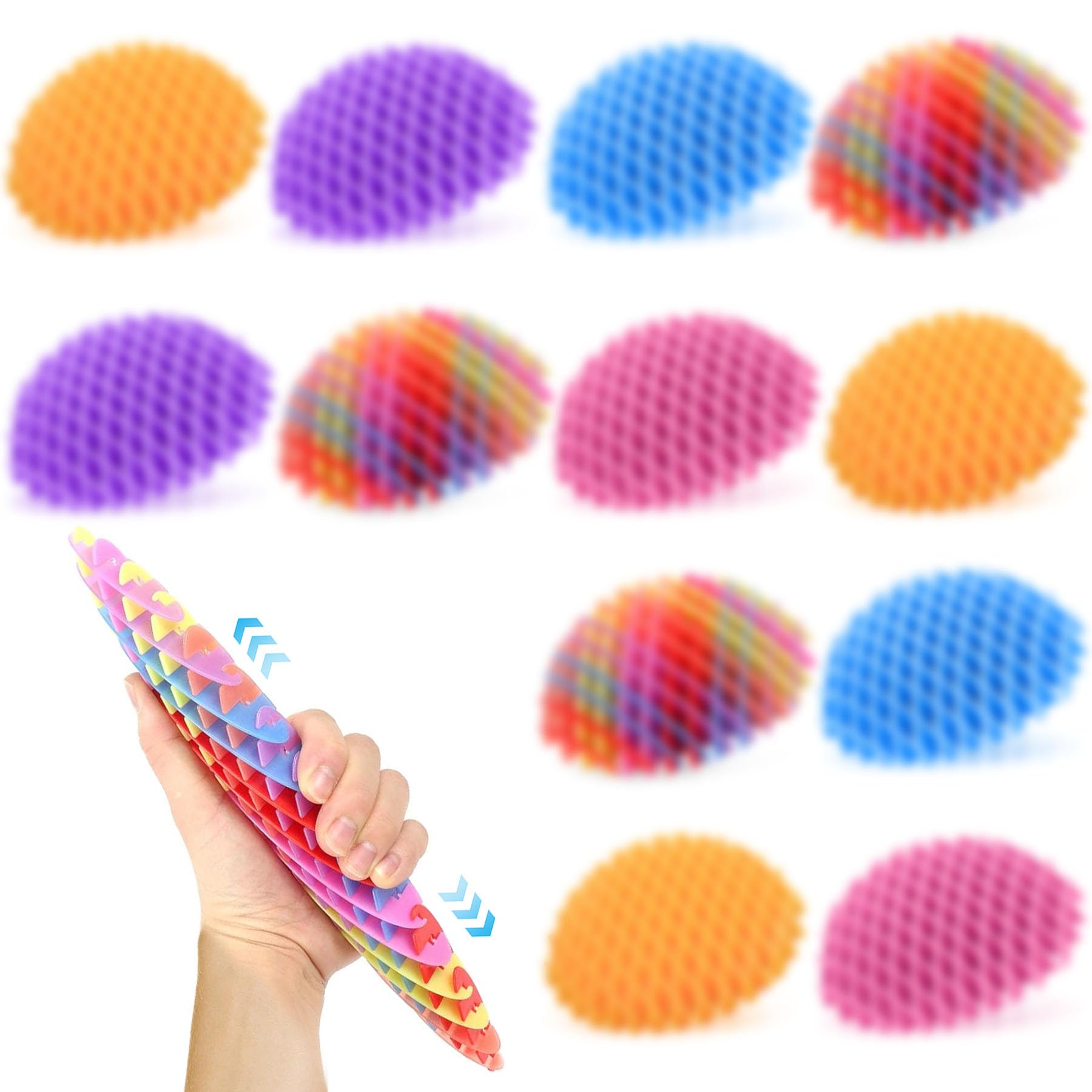 12Pcs Fidget Worm Sensory Toys - Stress & Anxiety Relief Fidget Toys for Kids & Adults - Stretchy Resistance Worm Keychain for ADHD, Autism, Focus - Perfect for Office, School, Travel & New Year Gifts