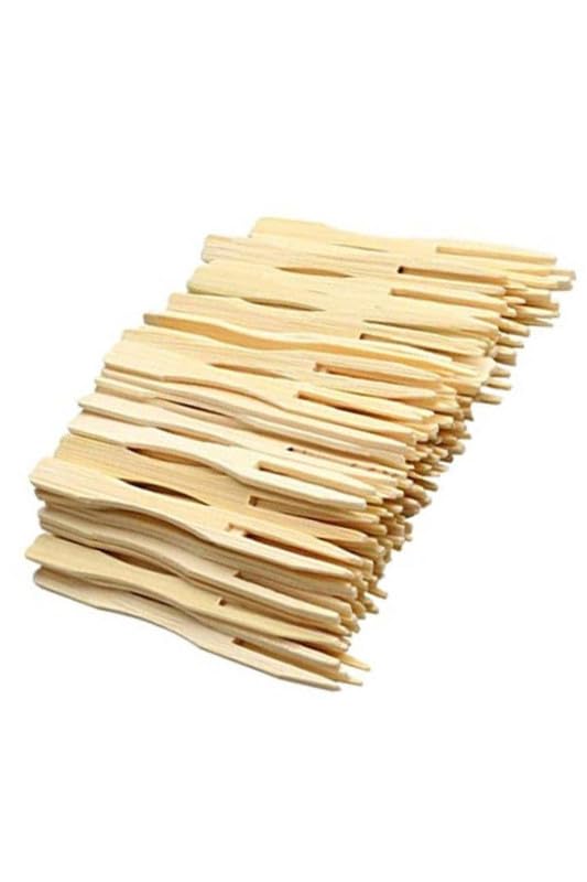 Eco-Friendly Disposable Wooden Fruit Forks - 3.5 Inch Mini Cocktail Picks (Pack of 160) - Perfect for Parties, Picnics, and Fruit Appetizers - Sustainable Wooden Cutlery for Snacks and Hors d'Oeuvres