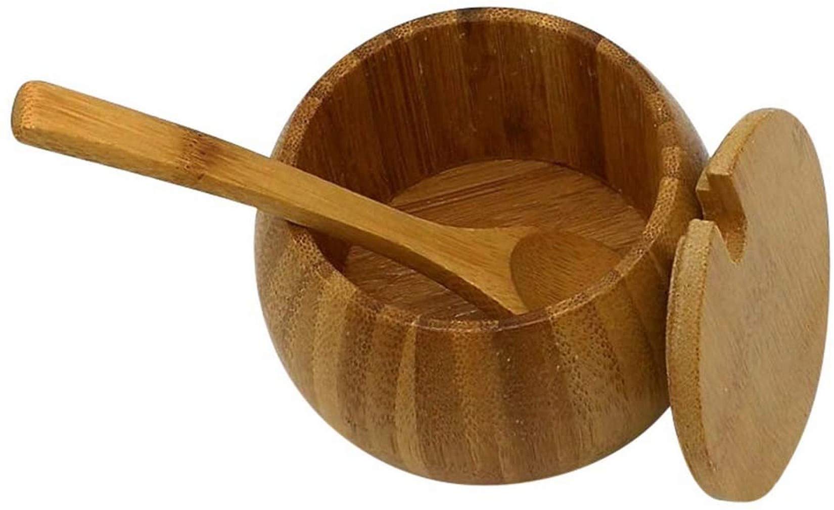 Natural Bamboo Salt Shaker with Lid - Eco-Friendly Spice Bottle for Kitchen & Dining - Perfect for Seasoning Storage & Cooking Accessories - Great for Home, Restaurant, and Outdoor Use