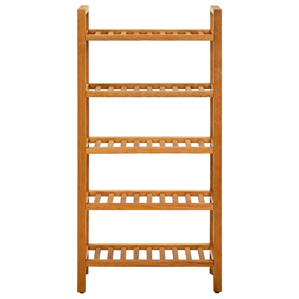 5-Tier Solid Oak Wood Shoe Rack - 19.6