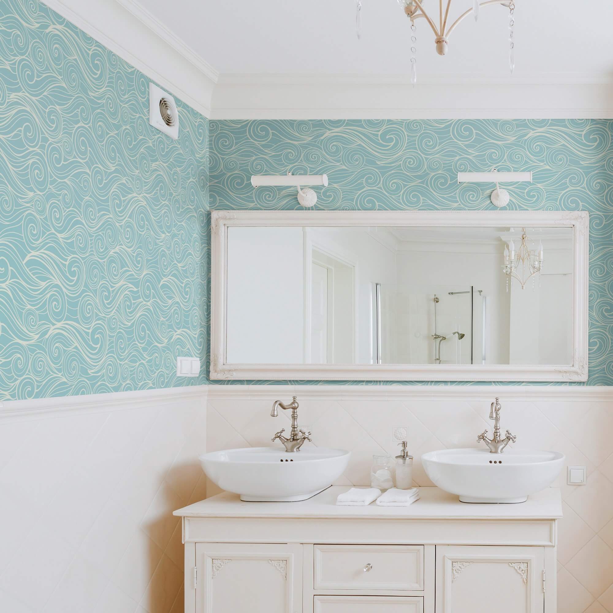 Blue Nautical Peel and Stick Removable Wallpaper 4019 - Self-Adhesive Decorative Wall Covering for Bedroom, Bathroom & Nursery - Easy DIY Home Decor