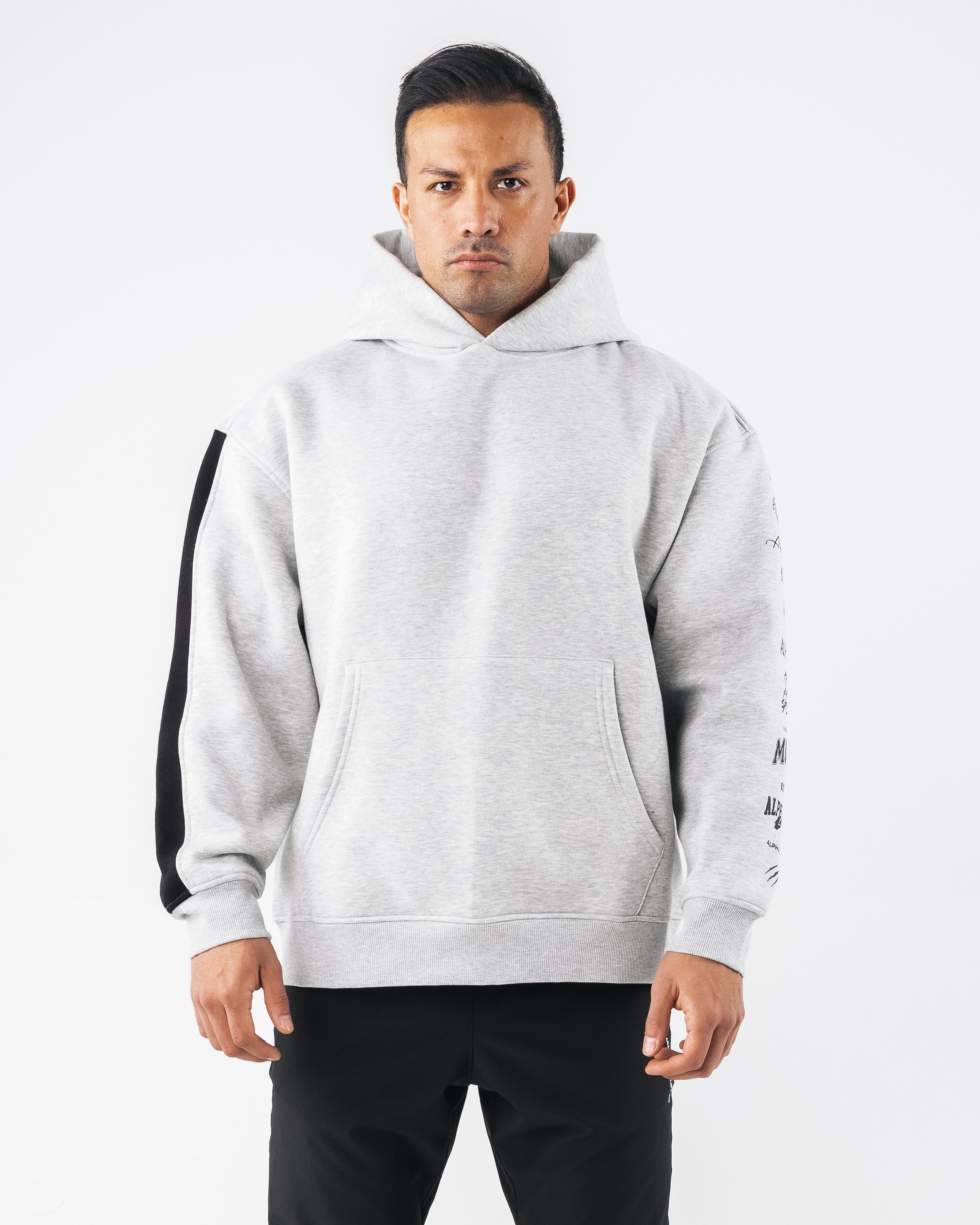Core Stripe Hoodie for Men & Women - Soft Heather Grey Pullover Sweatshirt | Casual Streetwear, Loungewear, and Outdoor Activities