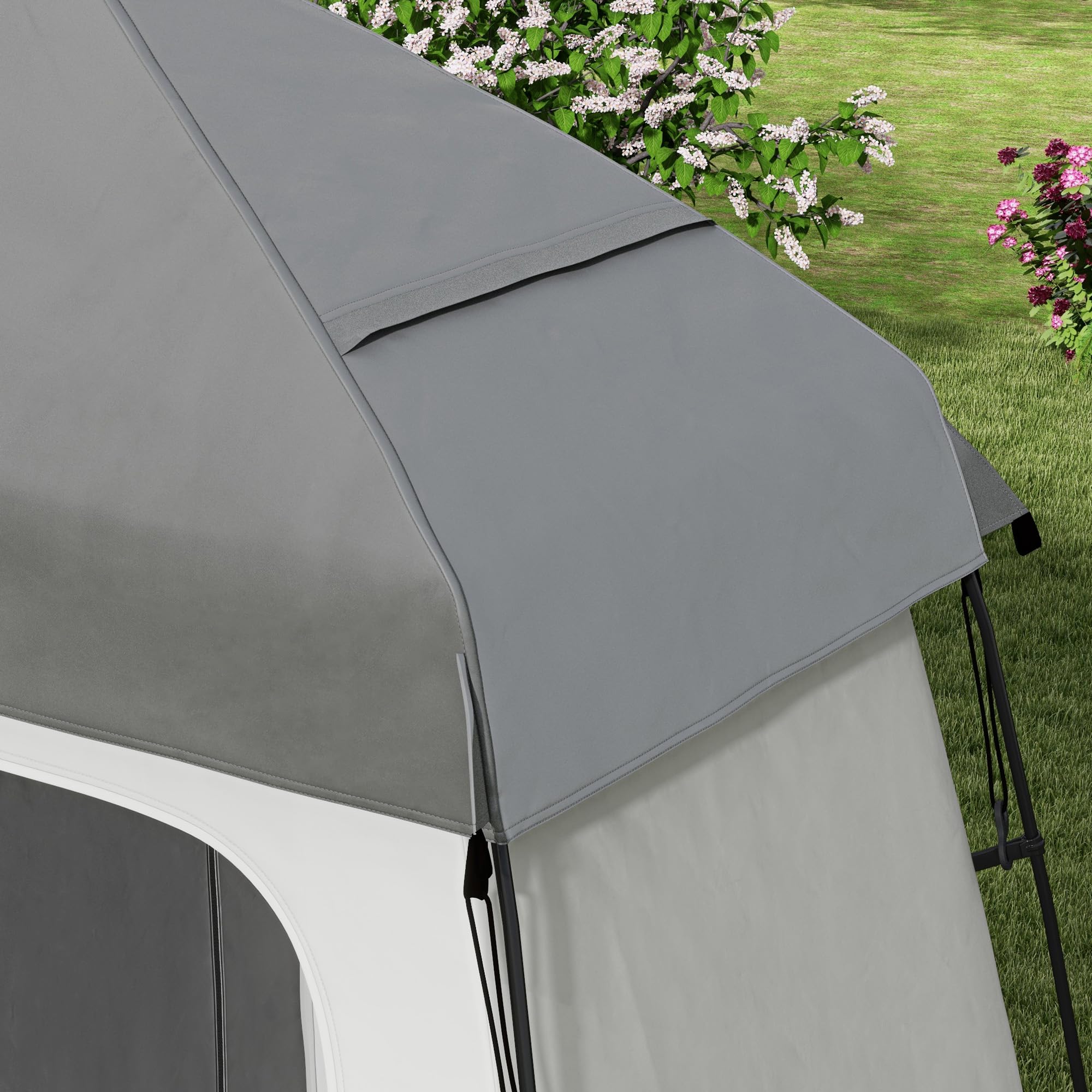 Outsunny Pop Up Shower Tent - 2 Room Portable Privacy Shelter for Camping, Beach, Outdoor Shower & Dressing Room with Carrying Bag | Instant Setup for RV Trips, Backpacking & Poolside Changing