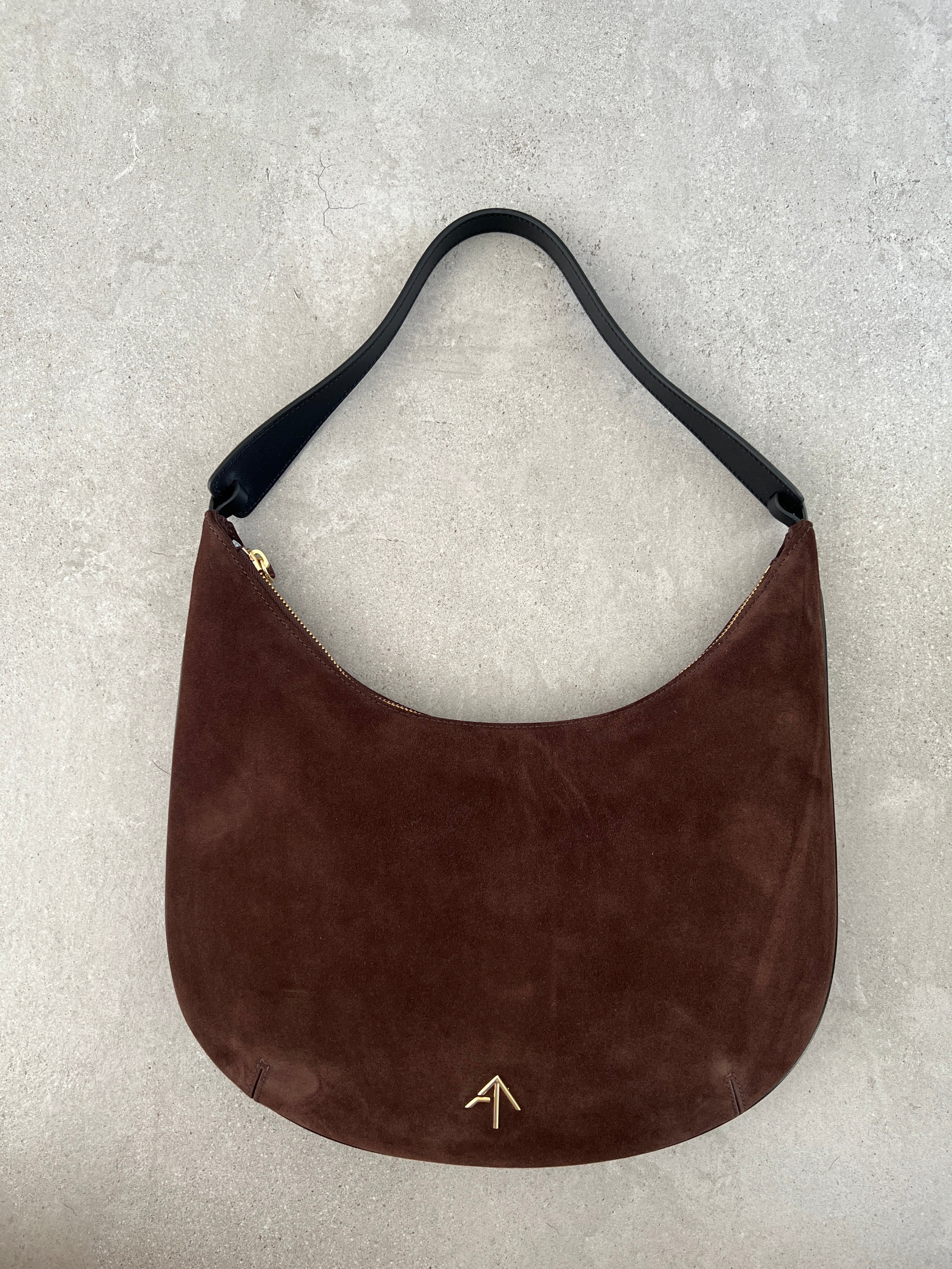 Manu Hobo Bag - Genuine Suede Leather in Deep Brown - Perfect for Work, Travel & Everyday Use