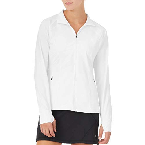 Fila Essentials Jacket for Men & Women - Lightweight White Windbreaker for Running, Hiking & Outdoor Activities | Water-Resistant Athletic Jacket with Zipper Pockets