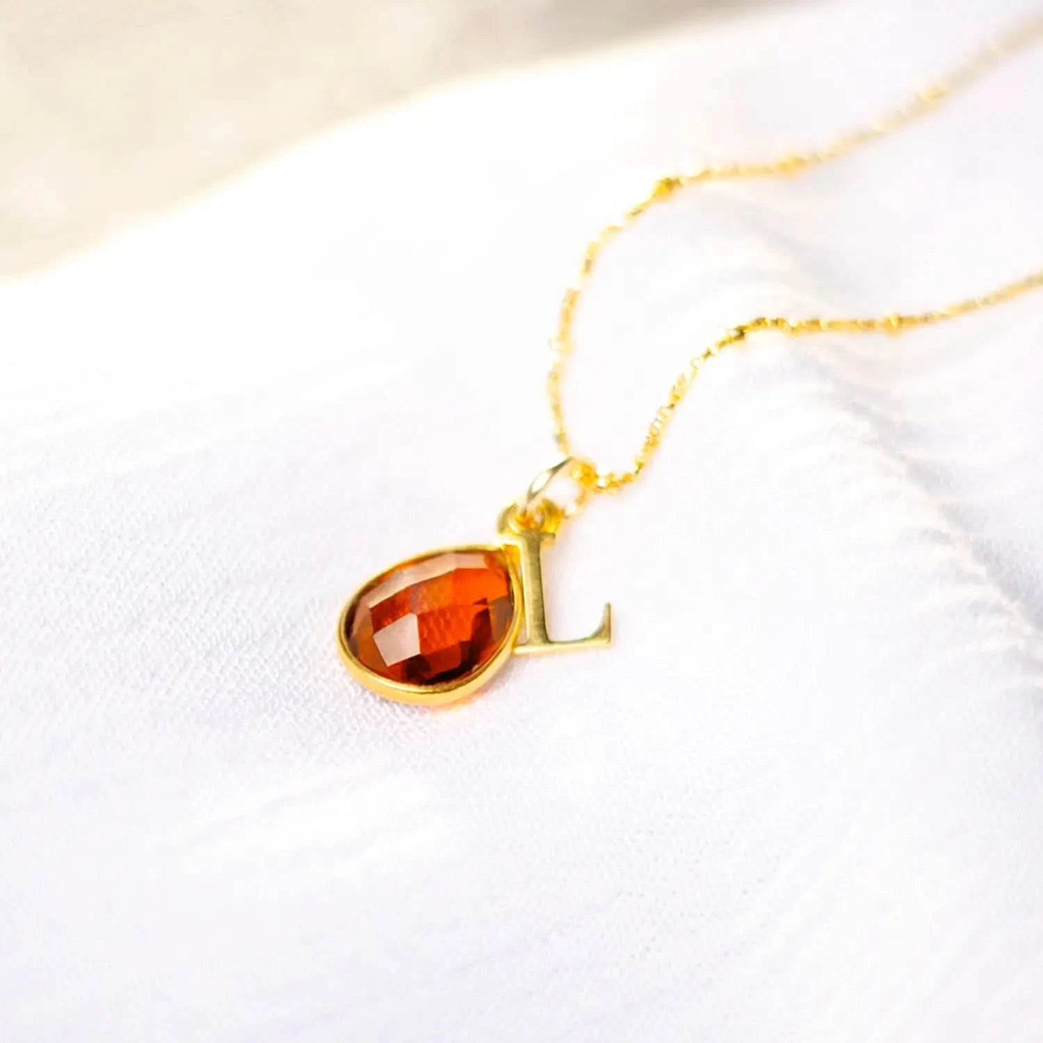 Natural Carnelian Charm Necklace - 14K Gold July Birthstone Jewelry for Women - Perfect Gift for Birthday, Anniversary & Everyday Elegance