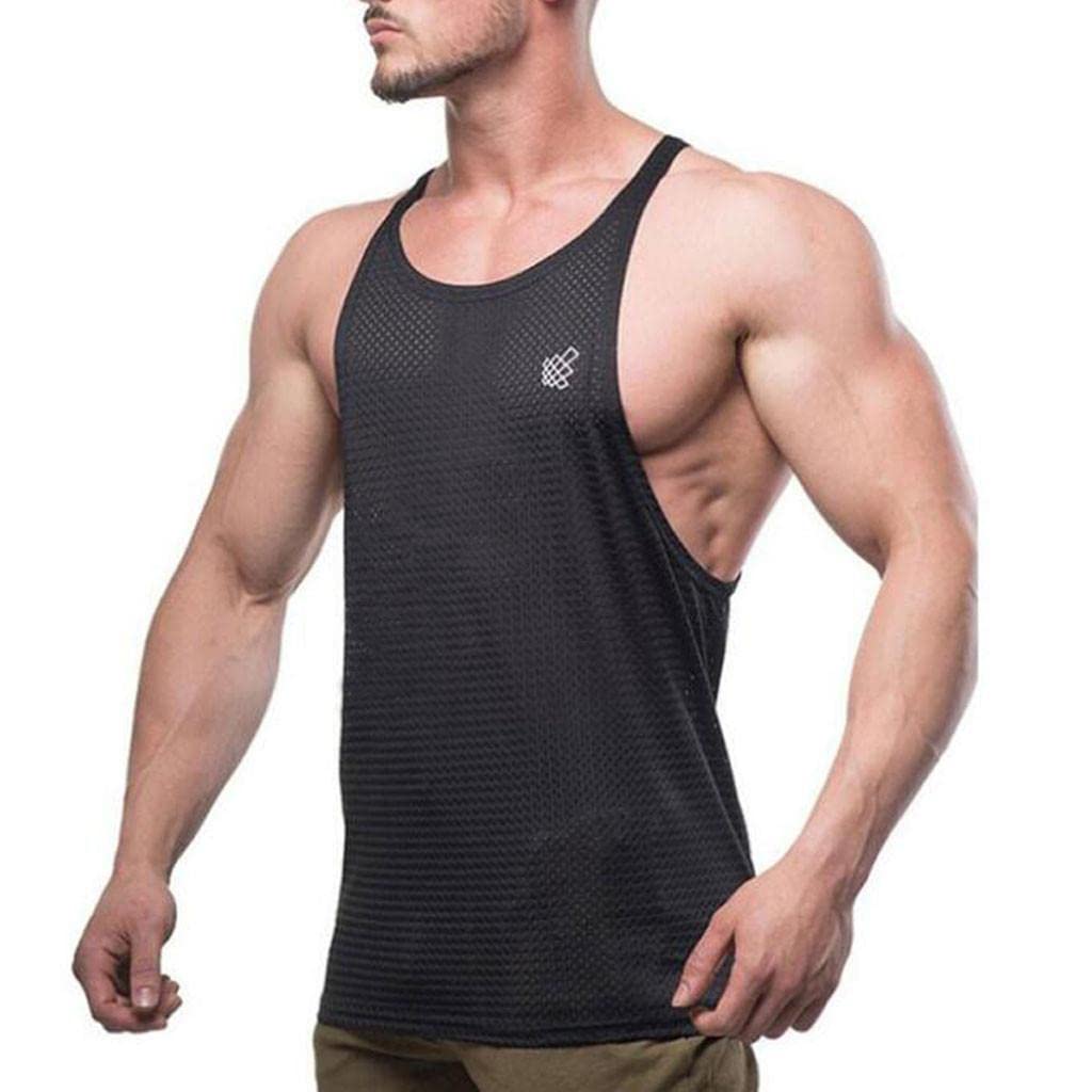 Men's Sleeveless Workout Shirts - Quick Dry Fitness Tank Tops for Bodybuilding, Running & Gym - Breathable Athletic Muscle Tees for Sports & Summer Outdoor Activities