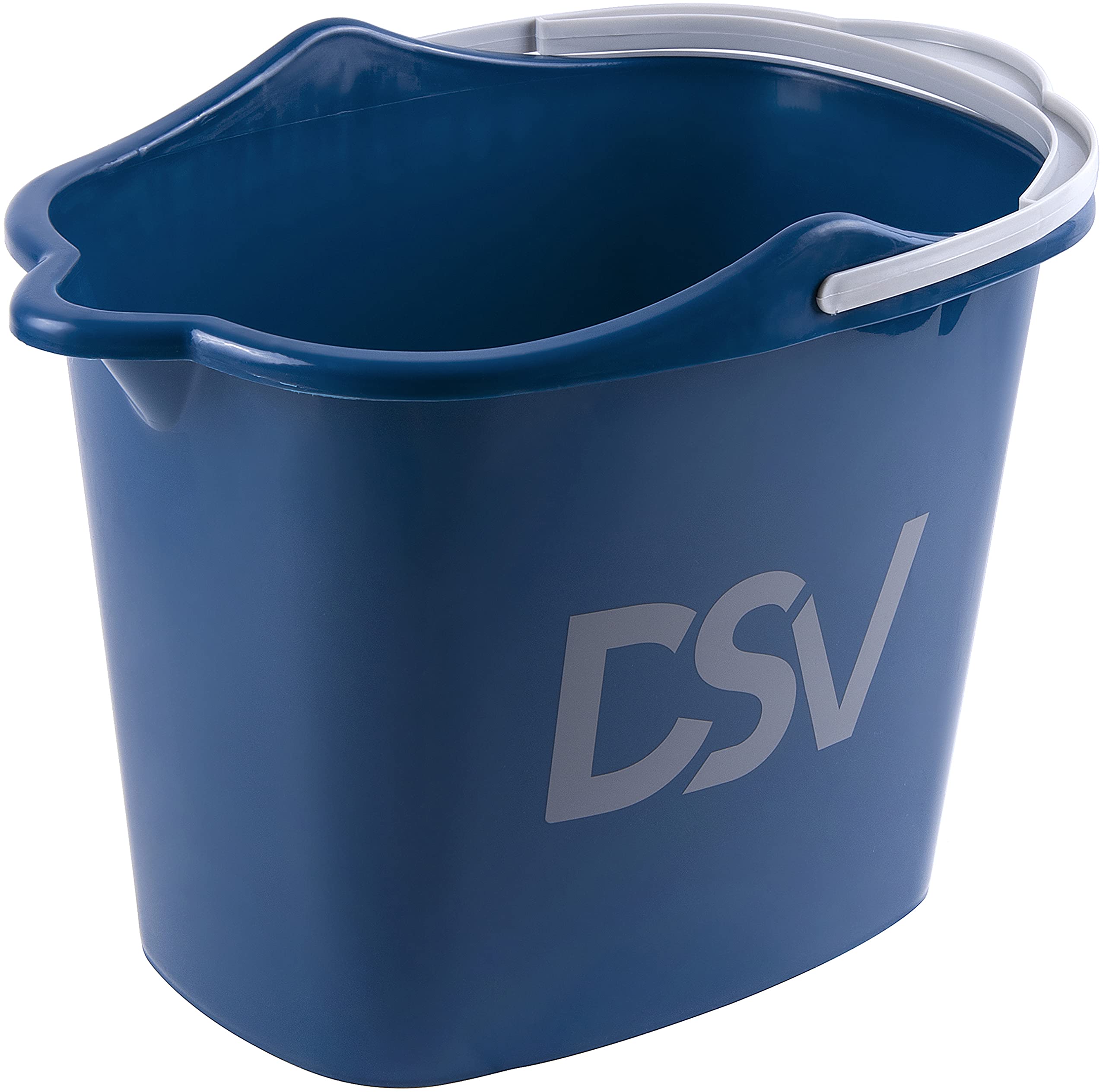 DSV Standard Professional 2.3 Gallon (8.5L) Cleaning Bucket with Pour Spout & Comfort-Grip Handle - Heavy Duty Wash Bucket for Squeegees, Mops and Window Washers up to 10-inch - Perfect for Household Cleaning, Car Washing and Floor Mopping