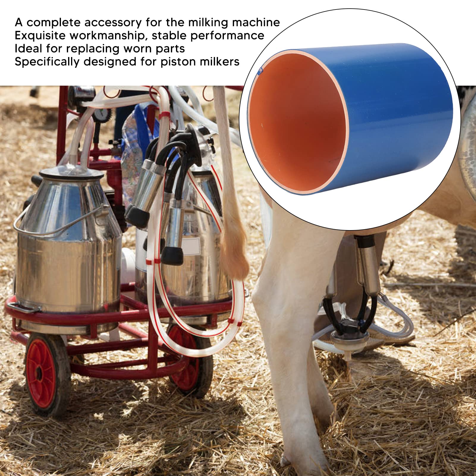 TOPINCN Piston Milking Machine Pump Shell Replacement - Durable Cow Milking Equipment Accessories for Milker Machine, Piston Cylinder & Suction Housing - Perfect for Dairy Farm Maintenance & Veterinary Use