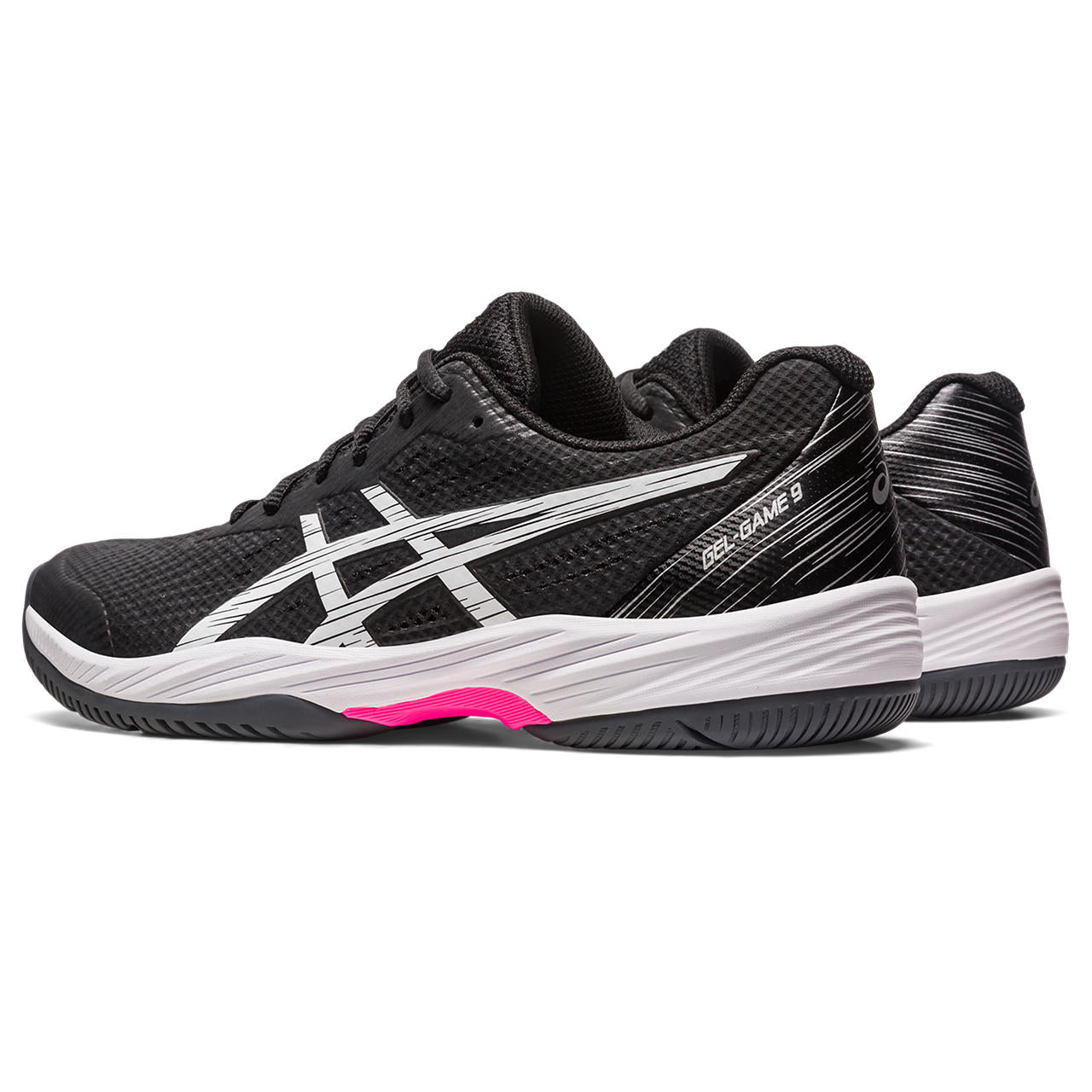 ASICS Gel-Game 9 Men's Tennis Shoes - Black/Pink | High-Performance Court Shoes for Competitive Play & Training | Perfect for Hard Courts & Indoor Tennis Matches