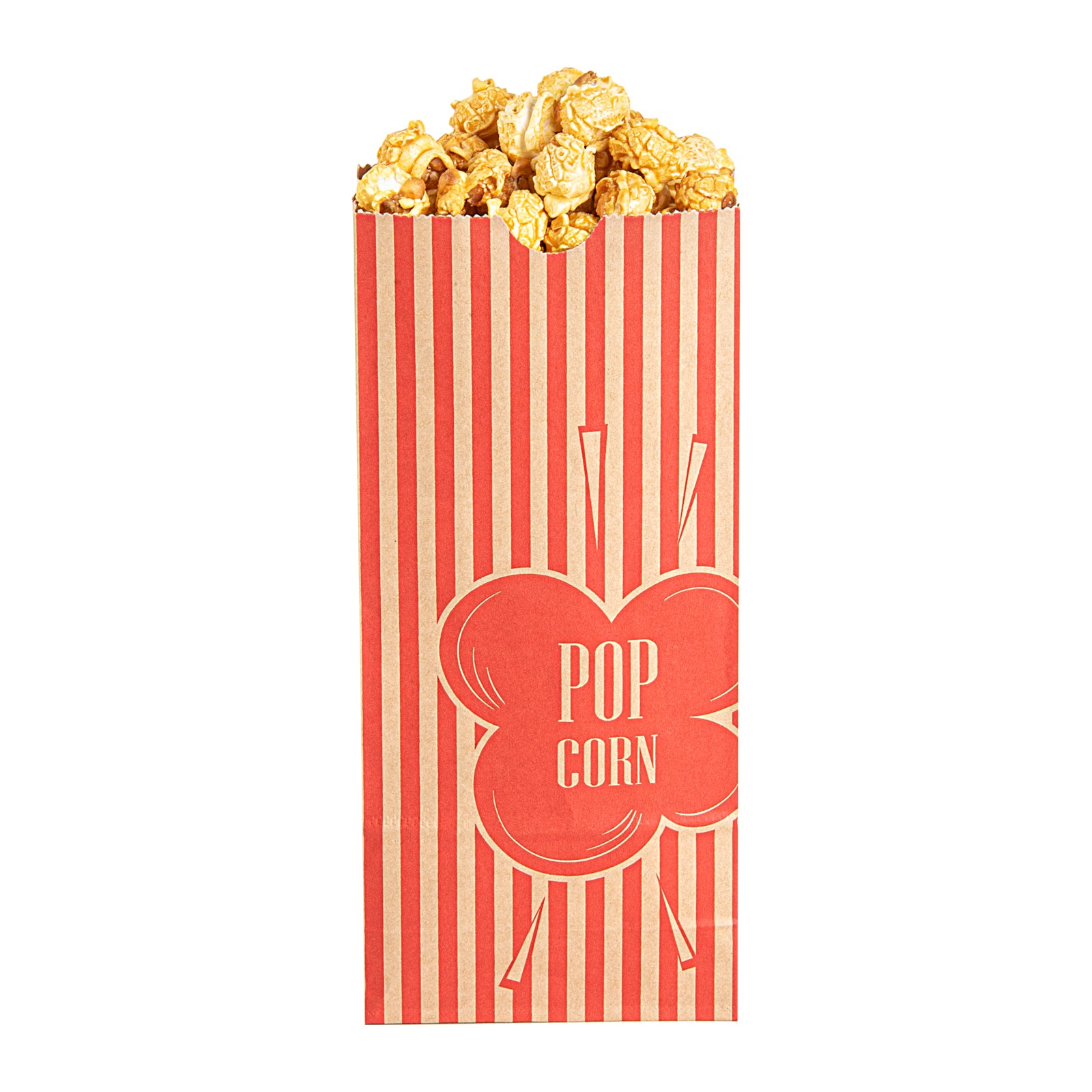 Bag Tek 2 oz Red & Kraft Paper Popcorn Bags - 5.25