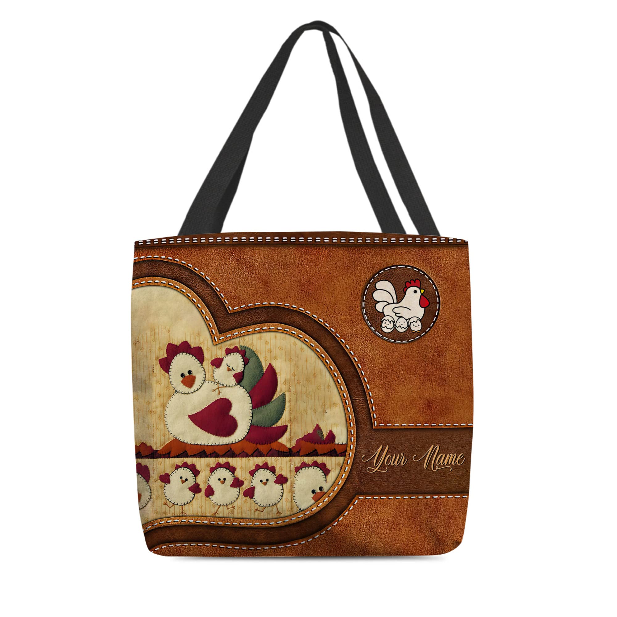 Funny Chicken Tote Bag for Women - Personalized Hen Lover Gift Idea | Cute Farmhouse Chicken Mom Bag | Perfect for Farmers Market, Grocery Shopping & Chicken Enthusiasts