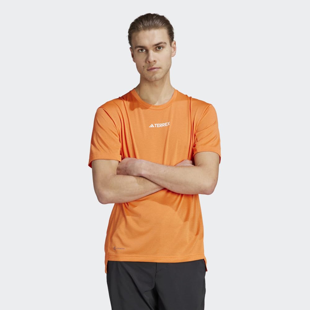 **adidas Men's Terrex Multi Tee - Moisture-Wicking Quick-Dry Hiking Shirt for Outdoor Adventures & Travel**