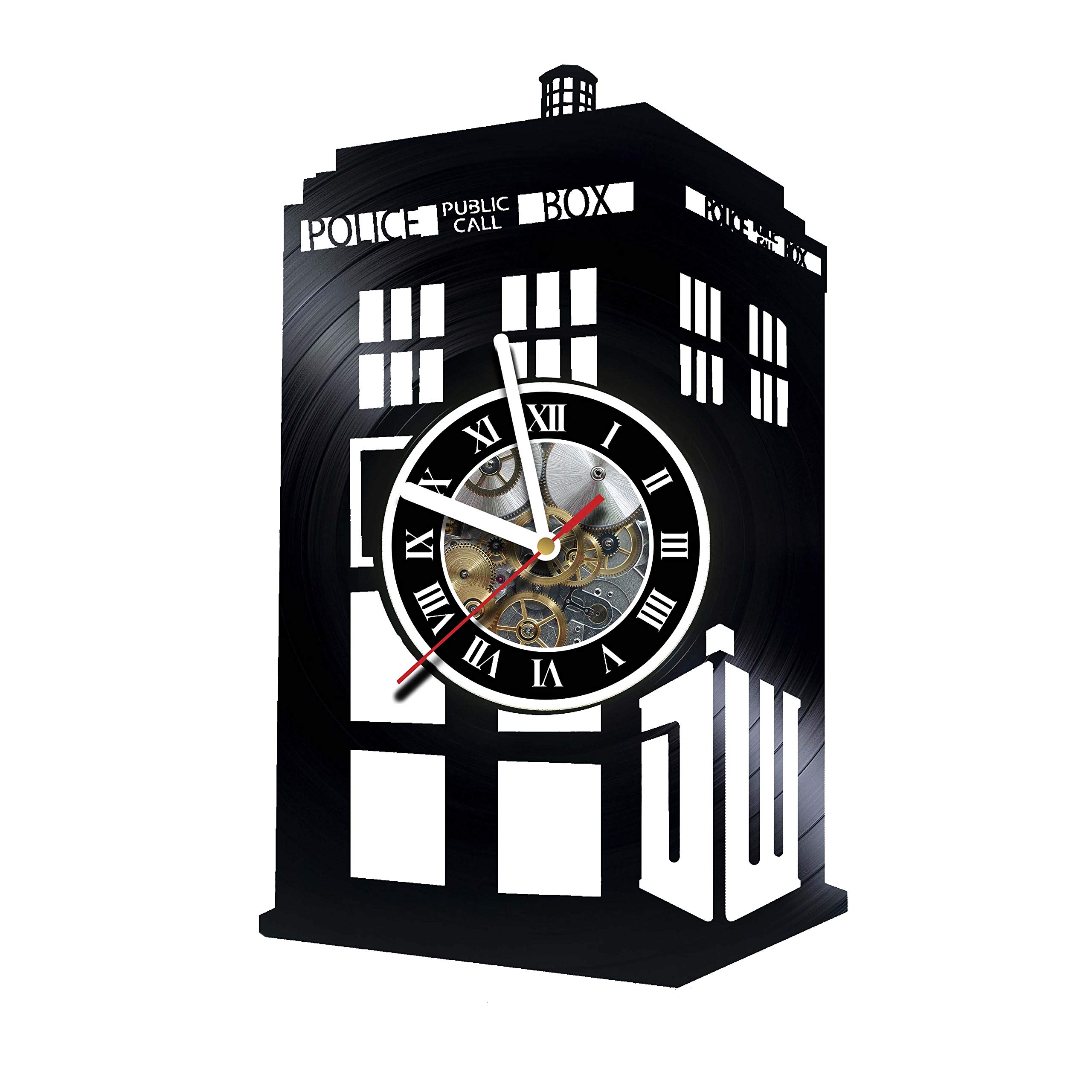 Doctor Who Series Handmade Vinyl Record Wall Clock - Silent Non-Ticking Wall Art for Home, Office & Bedroom Decor - Unique Gift for Dad, Mom, Boss, Boyfriend & Girlfriend - Perfect for Sci-Fi Fans & Music Lovers