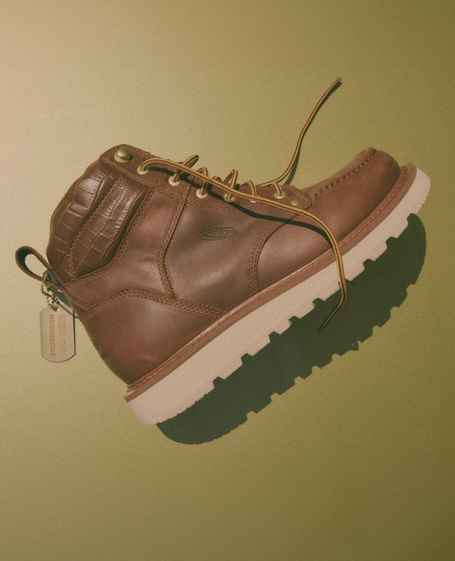 Noon Goons Men's Cincinnati 6 Soft Toe Work Boots - Premium Leather Brown & Off White - Durable Safety Shoes for Construction & Outdoor Work