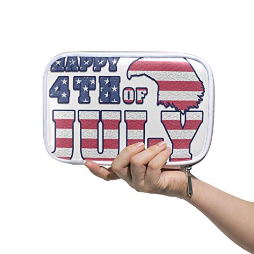 ILEEY Patriotic Eagle Bald July Pencil Case & Makeup Bag - Large Capacity Cosmetic Organizer for Travel, School, Work & Daily Use - Perfect for 4th of July, Independence Day & American Holidays