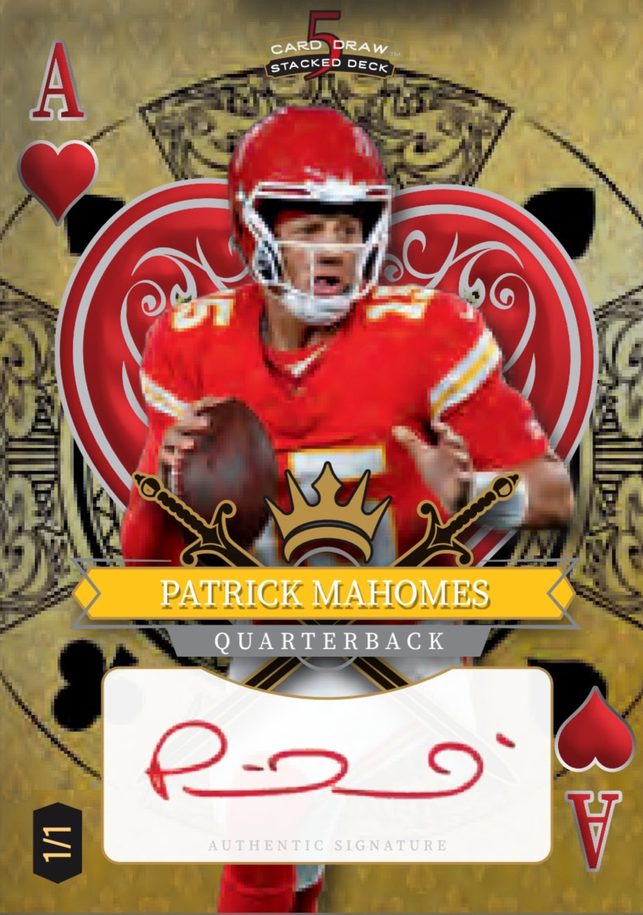 2024 Wild Card Five Card Draw Stacked Deck Football Trading Cards - 6 Box Half Case #2 Random Hit - Perfect for Collectors, Fantasy Football & Game Nights