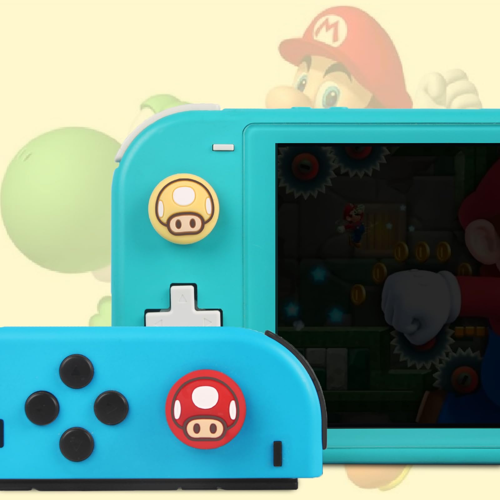 TIKOdirect Set of 4 Cute Thumb Grips for Nintendo Switch Joy-Con/OLED/Switch Lite - Soft Silicone Kawaii Joystick Caps, Ergonomic Design (Red) - Perfect for Gaming Comfort & Controller Protection