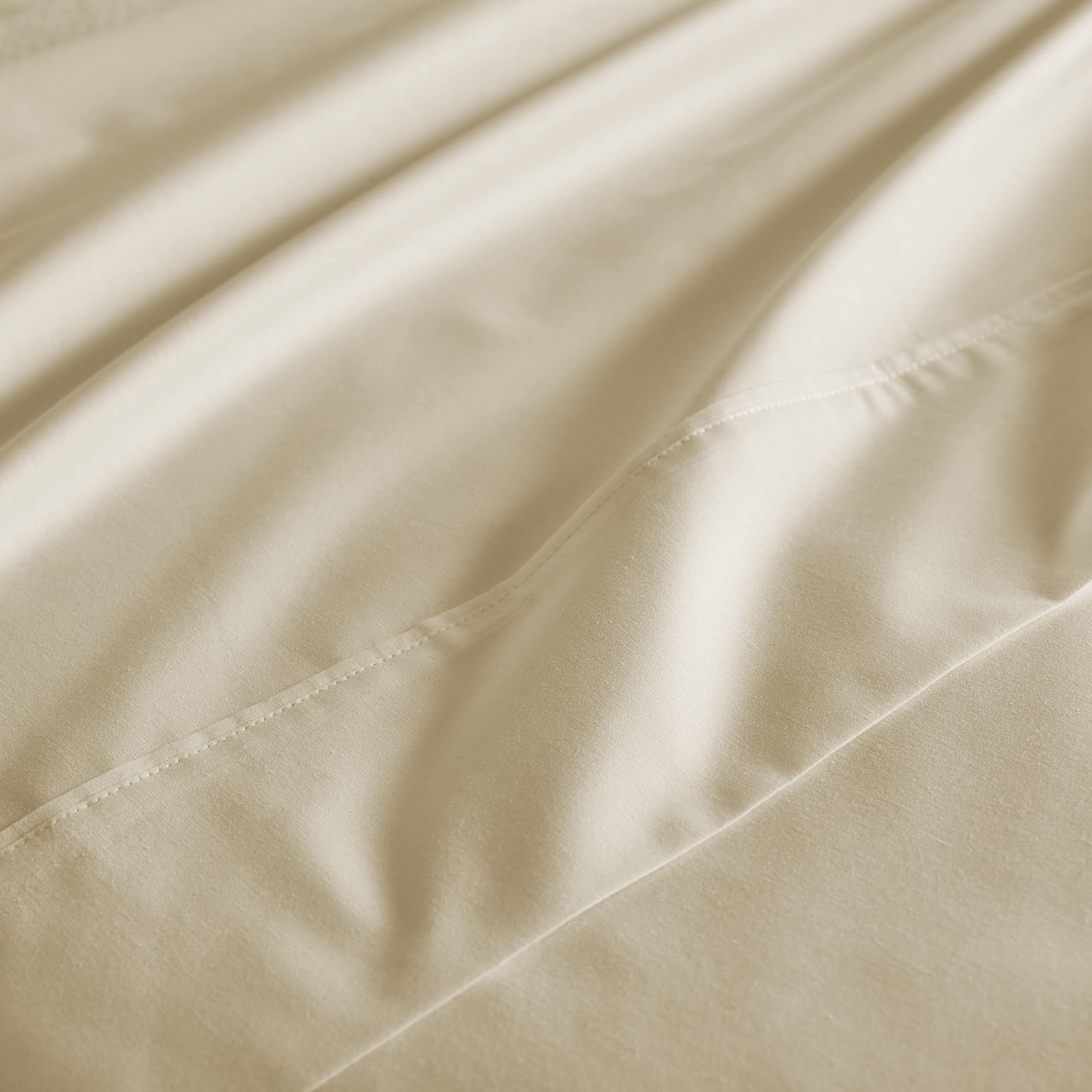 Martex Clean Essentials Antimicrobial Cotton Blend Sheet Set - Full Size, Taupe & Beige - Hypoallergenic, Breathable Bedding for Allergy Relief & Comfortable Sleep
