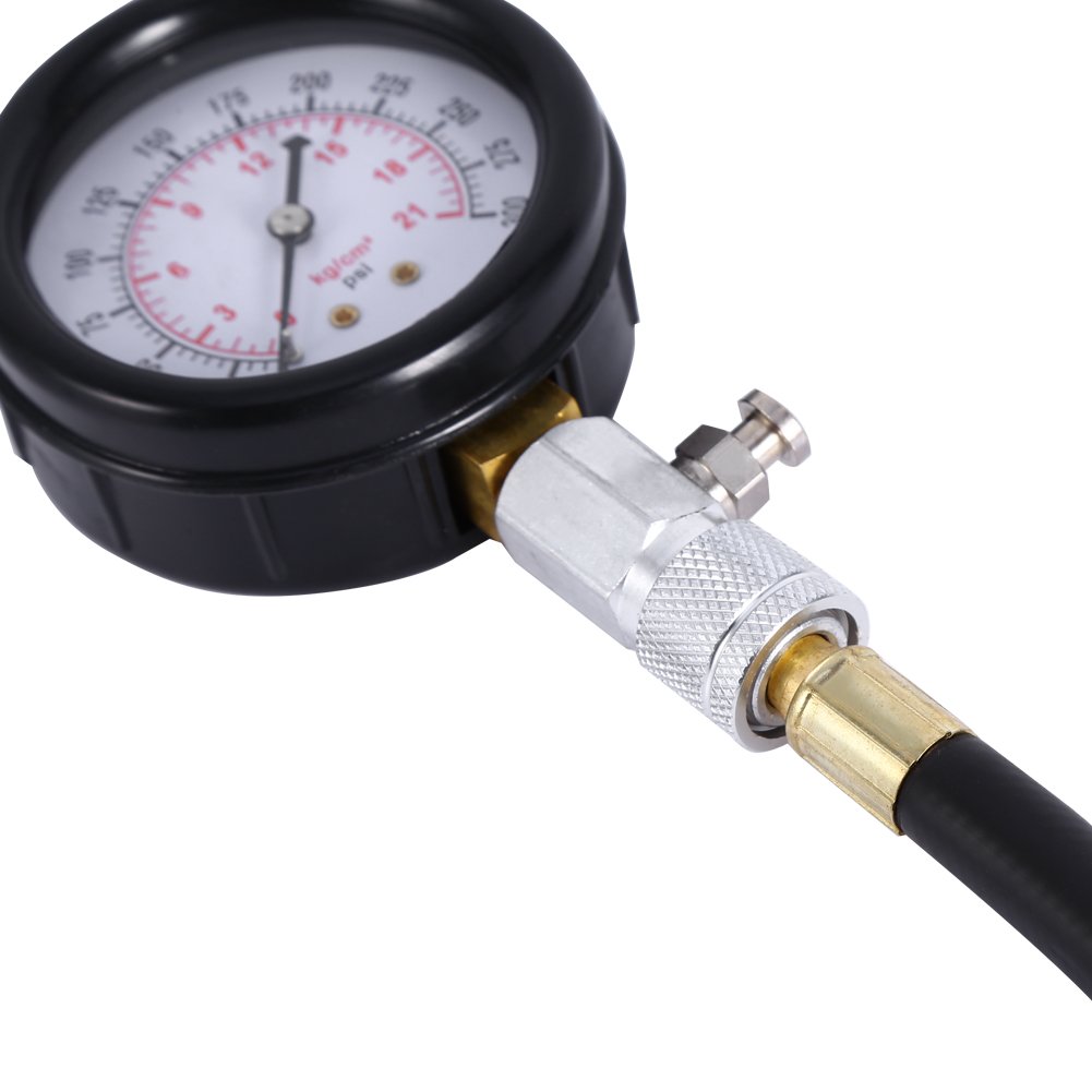 Professional Gas Engine Compression Tester Kit - Accurate Pressure Gauge for Car, Motorcycle & Small Engines - Durable Garage Diagnostic Tool with Protective Case - Perfect for Mechanics, DIY Auto Repair & Engine Maintenance