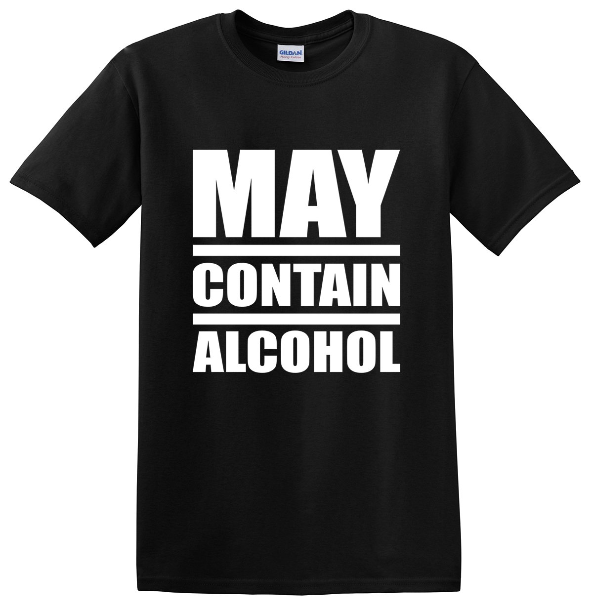 Funny Drinking Sarcastic Humor T-Shirts - May Contain Alcohol Graphic Tees for Parties, Bars & Casual Wear