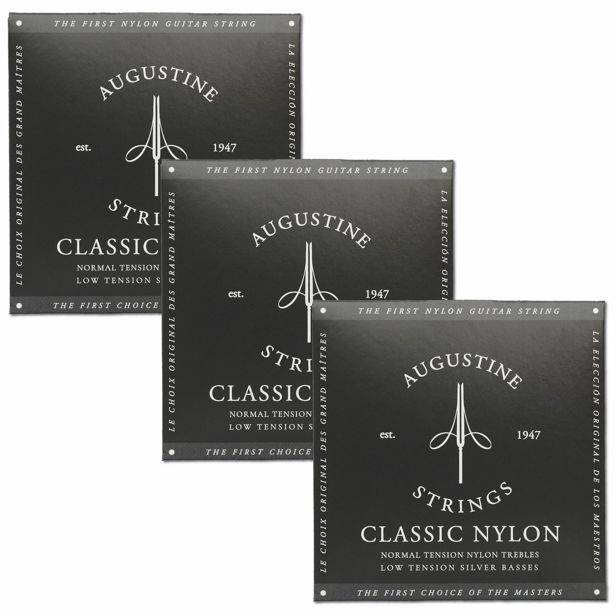 Premium Low Tension Classical Guitar Strings 3-Pack - Nylon Strings for Smooth Playability & Warm Tone | Perfect for Beginners, Practice & Studio Recording