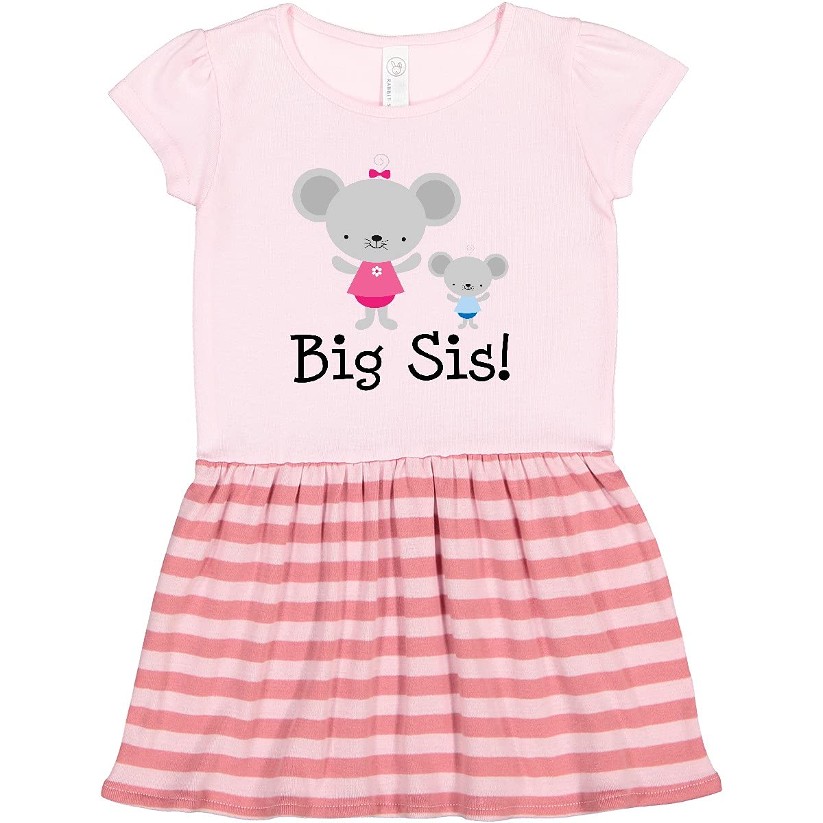 Inktastic Big Sis with Lil Bro Girls Sister Announcement Toddler Dress - Cute Matching Outfit for Sibling Photos, Family Events & Special Occasions