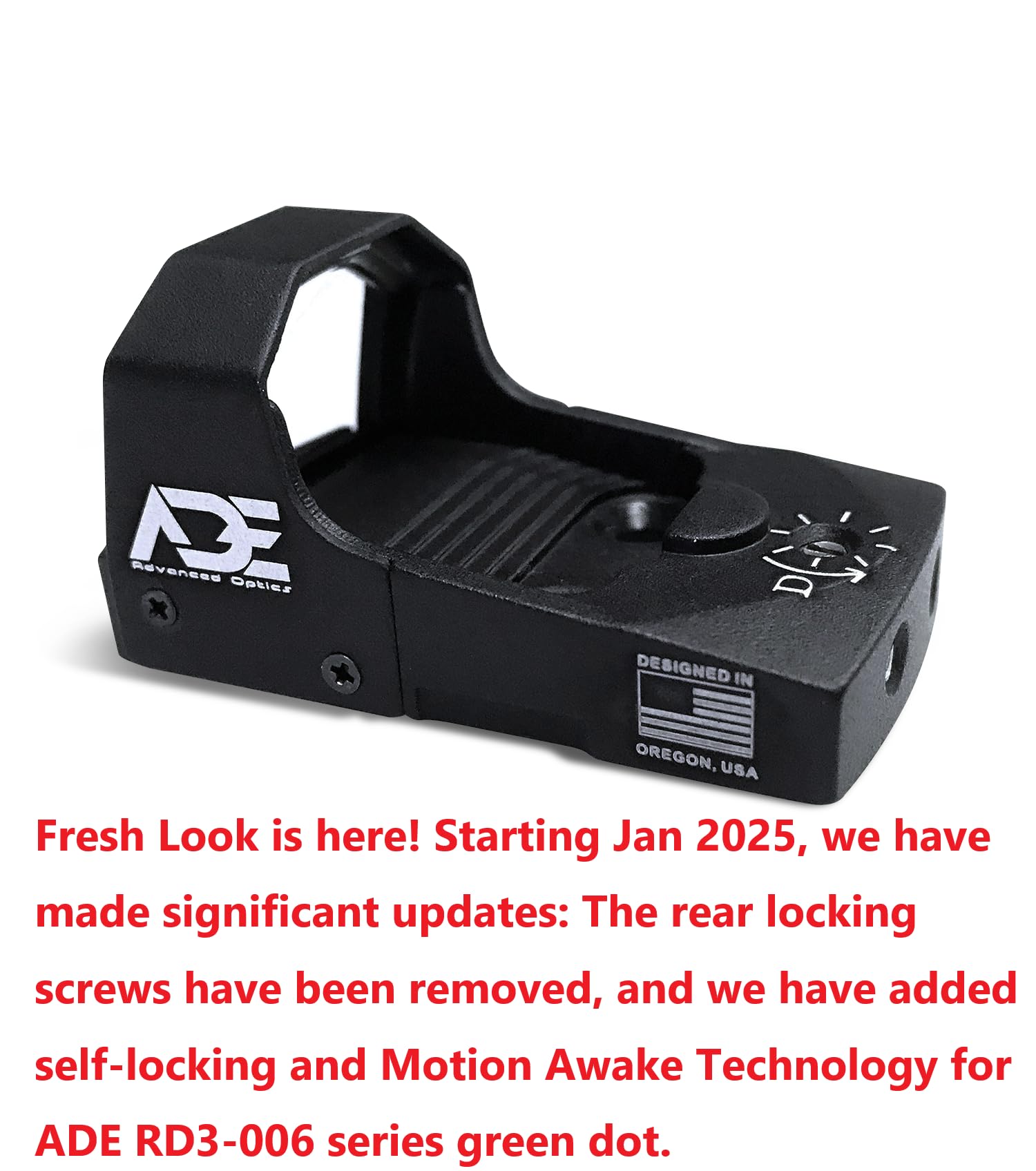 Ade Advanced Optics RD3-006 Green Dot Reflex Sight with Mounting Plate - Compatible with Ruger Mark I, II, III, IV, IV-Lite & Picatinny Rail - Perfect for Pistol Shooting, Hunting & Tactical Training