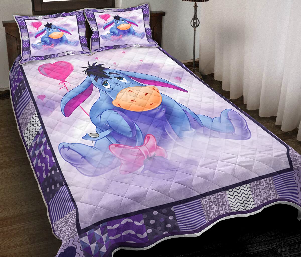 Eeyore Quilt Set - Ultra-Soft Microfiber Cartoon Eeyore Comforter for Adults & Kids, Lightweight All-Season Bedspread (Queen 90x80 inches) - Perfect Gift for Eeyore Lovers, Cozy Bedroom Decor & Nursery Essentials