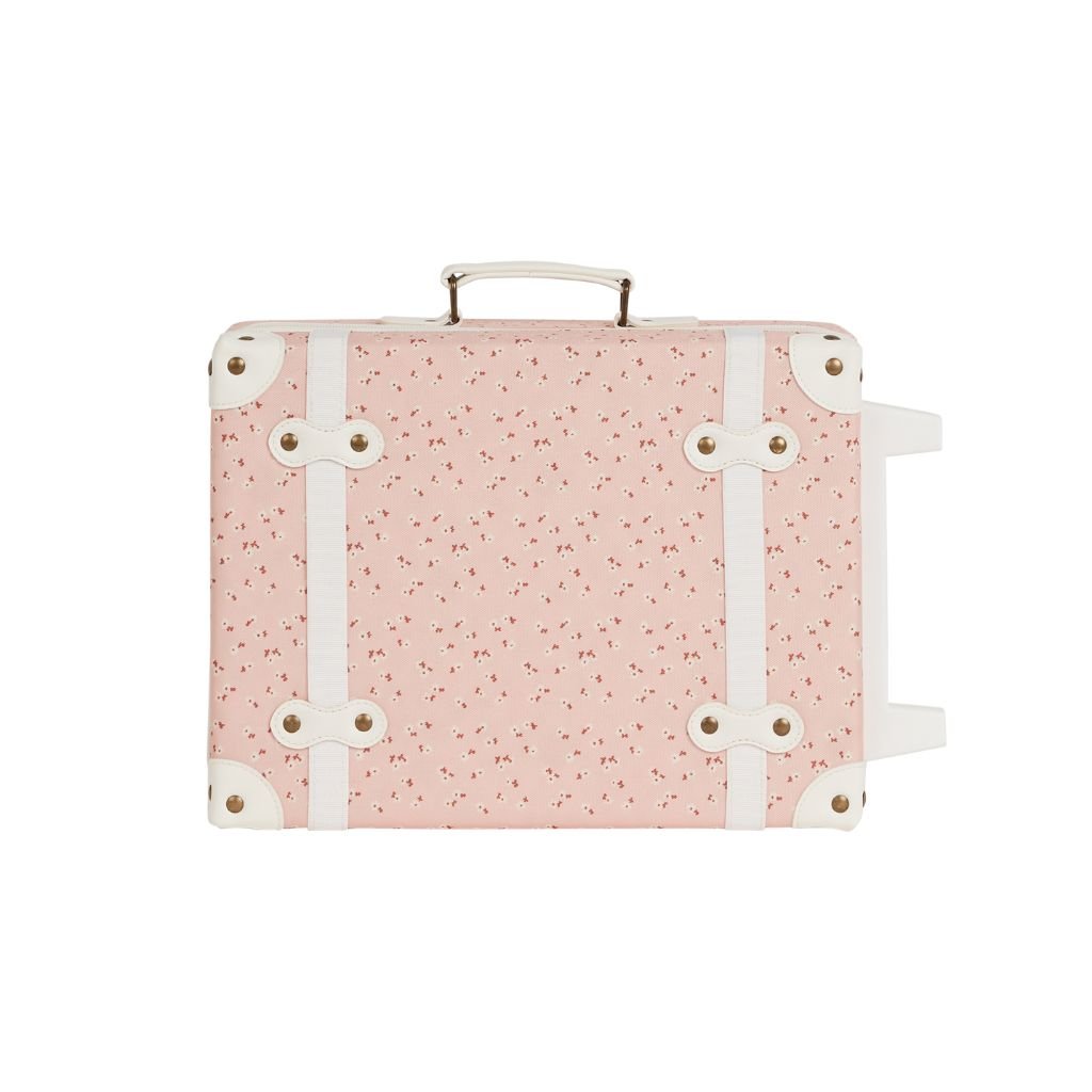 Olli Ella See Ya Suitcase - Pink Daisies Design Carry-On Luggage for Women & Girls | Perfect for Travel, Weekend Getaways & Airplane Trips