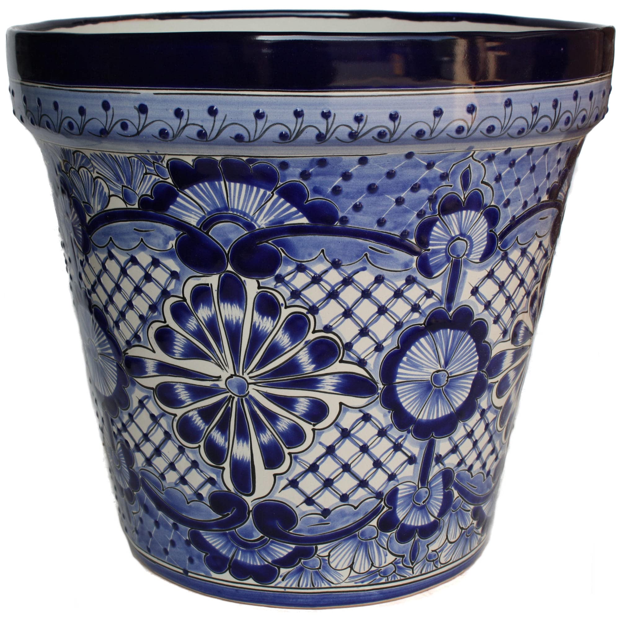 Vibrant Mexican Talavera Ceramic Flower Pot - Medium Size for Indoor & Outdoor Plants - Perfect for Garden, Patio, and Home Decor