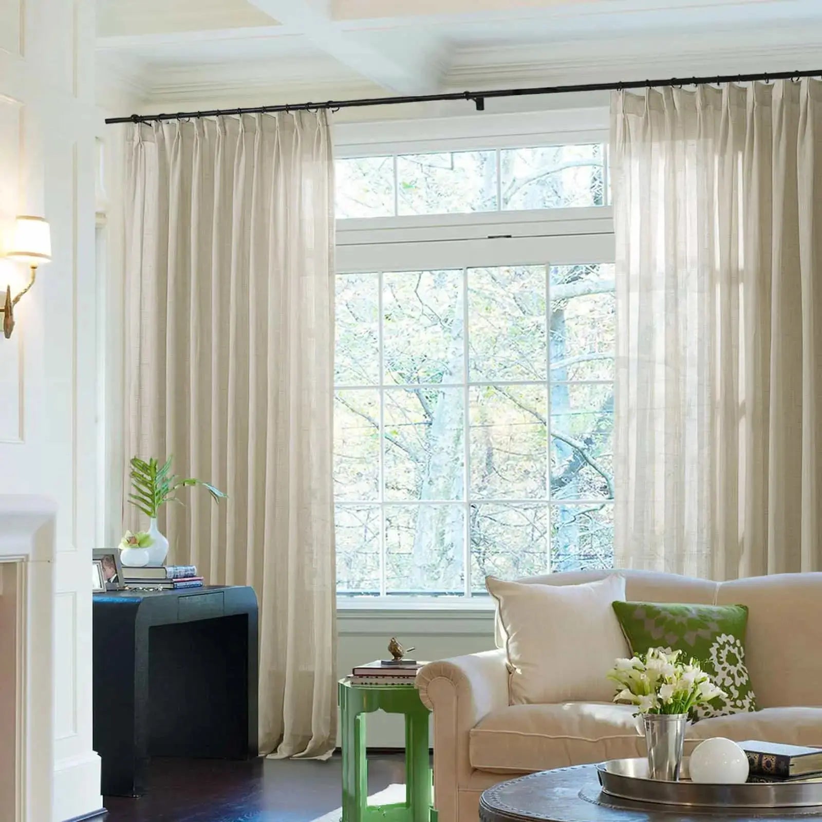 Flynn Airy Lightweight Sheer Curtain Pleated - Elegant Window Treatment for Living Room & Bedroom Decor