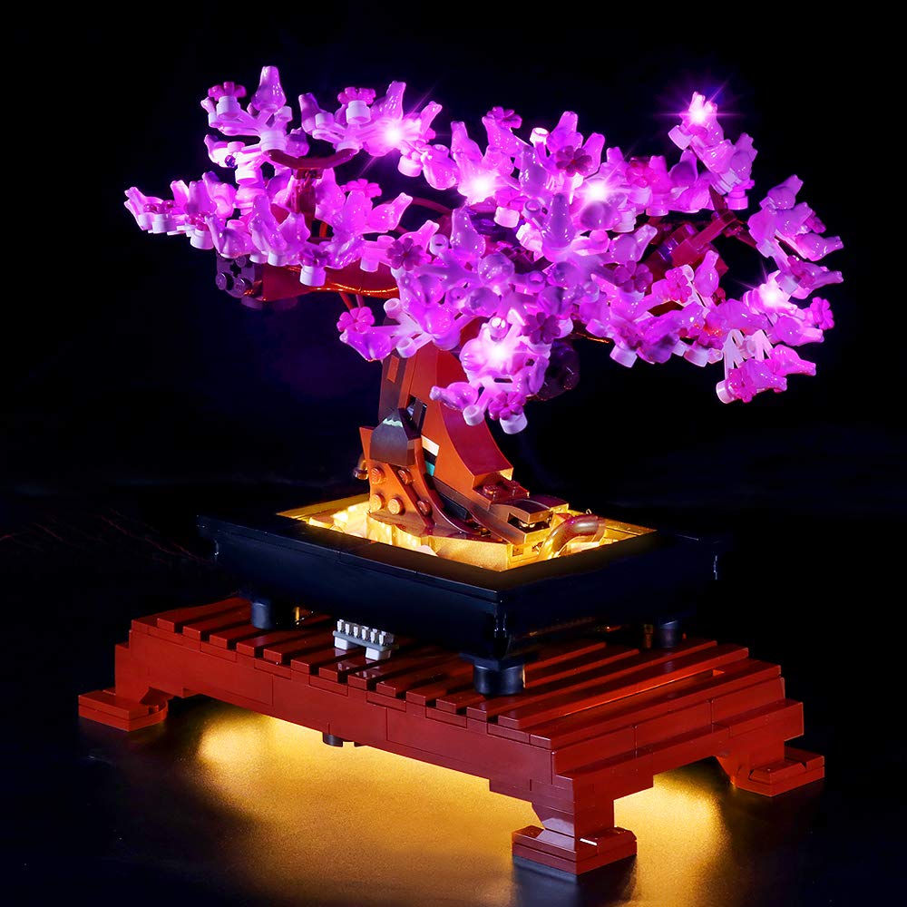 LED Lighting Kit for LEGO 10281 Bonsai Tree Set - Compatible with Pink Flower Model | DIY Light Up Display for LEGO Botanical Collection | Perfect for Home Decor, Office Display & Gift Giving