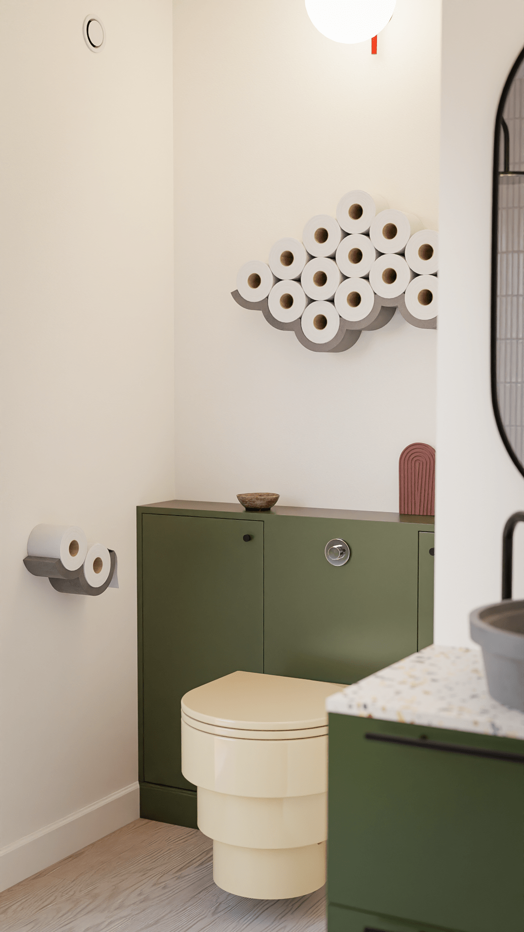 Lyon Beton Cloud 745 Modern Wall-Mounted Toilet Paper Holder - Bathroom Tissue Dispenser for Home, Office & Commercial Use