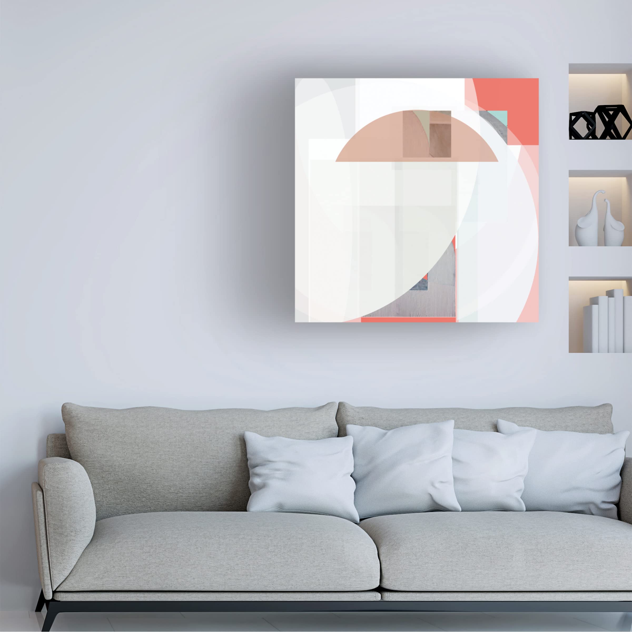 Bellissimo Art 'Stripes and Circles II' Modern Abstract Canvas Wall Art - Perfect for Living Room, Bedroom & Office Decor