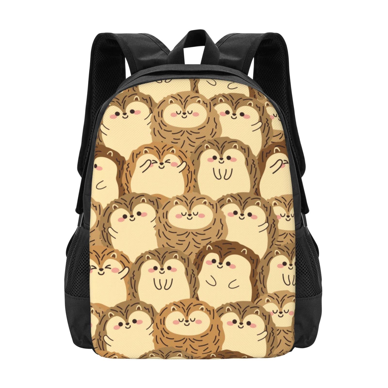 Cute Cartoon Hedgehog Backpack for Teens - Lightweight Travel Daypack with Water Bottle Holders, 16 Inch Laptop Compartment - Perfect for School, College, Travel & Daily Use