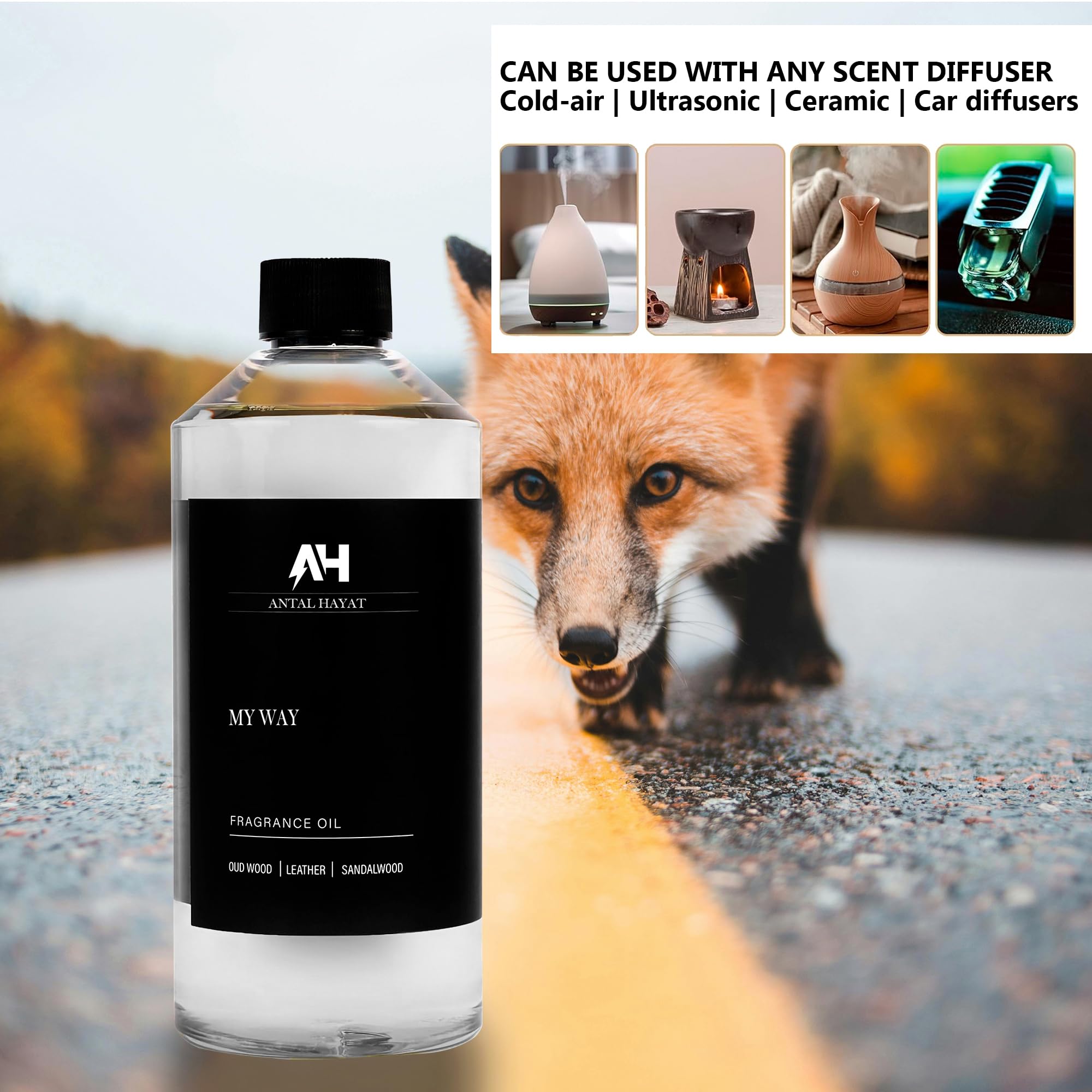 My Way 500mL Premium Essential Oil Diffuser - Luxury Hotel Inspired Aromatherapy Scent with Sandalwood, Virginia Cedar & Iris - Inspired by One Hotel Miami Beach - Perfect for Home Spa, Yoga & Relaxation