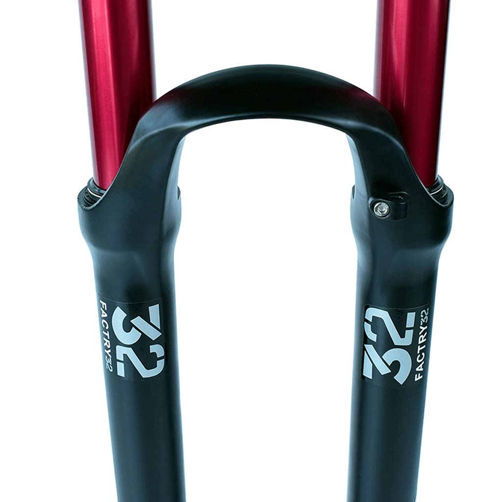 100mm Travel Rebound Adjustable Mountain Bike Air Suspension Forks - 26/27.5/29 Inch, Matte Black Disc Brake MTB Front Fork with Threadless Steerer | Tapered Manual Lockout | Ideal for Trail Riding, Downhill & Cross-Country Biking