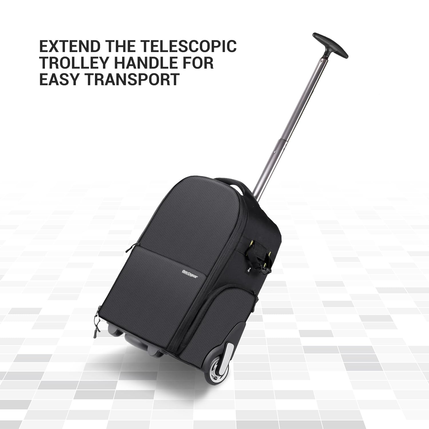 Deco Gear 3-in-1 Waterproof Shockproof Travel Camera Backpack - Convertible Rolling Camera Case with Wheels, Shoulder Straps & Carry Handle - Perfect for Air Travel, Outdoor Photography & Professional Photographers