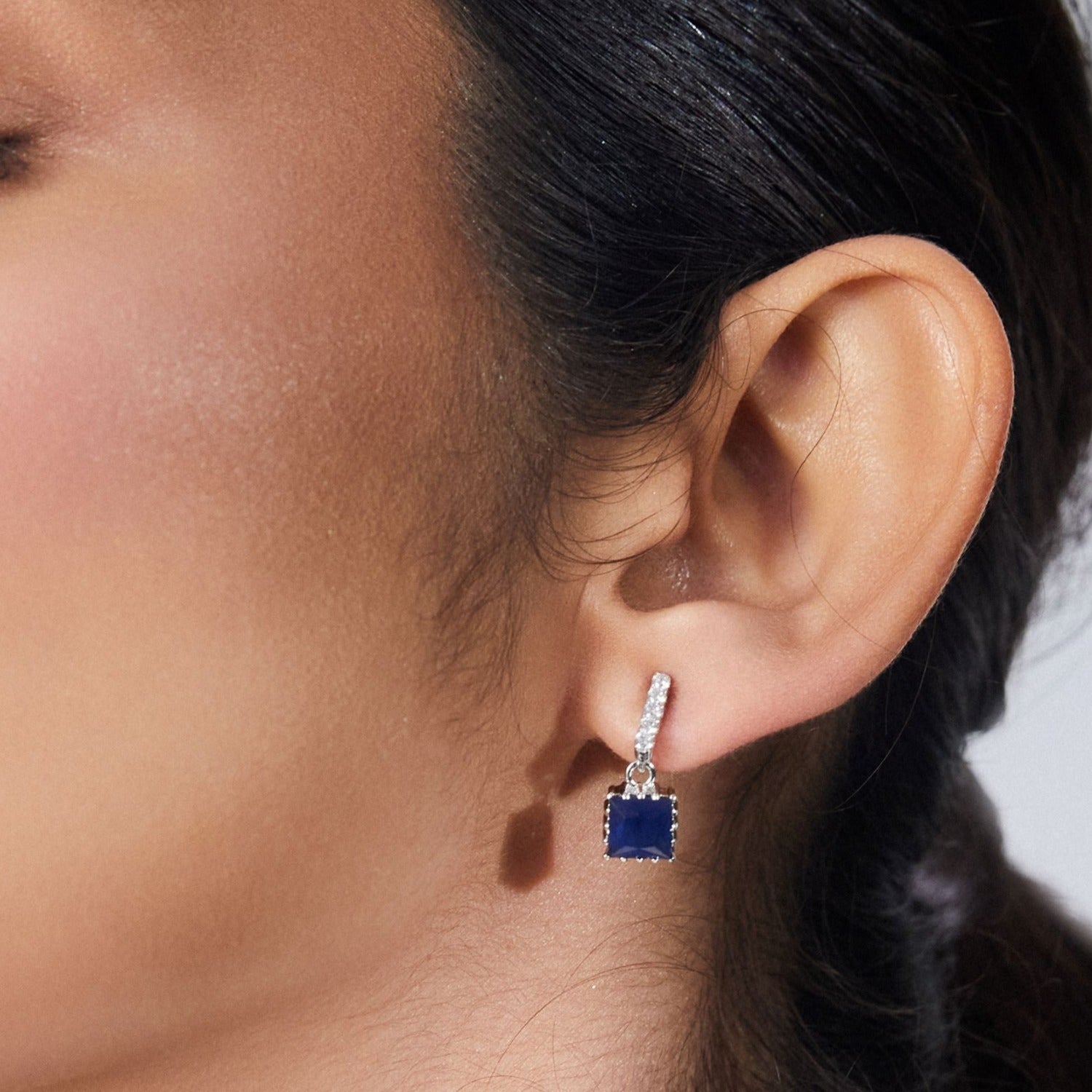 Square Dainty CZ Drop Earrings for Women - Elegant Cubic Zirconia Stud Earrings - Perfect for Weddings, Parties & Everyday Wear