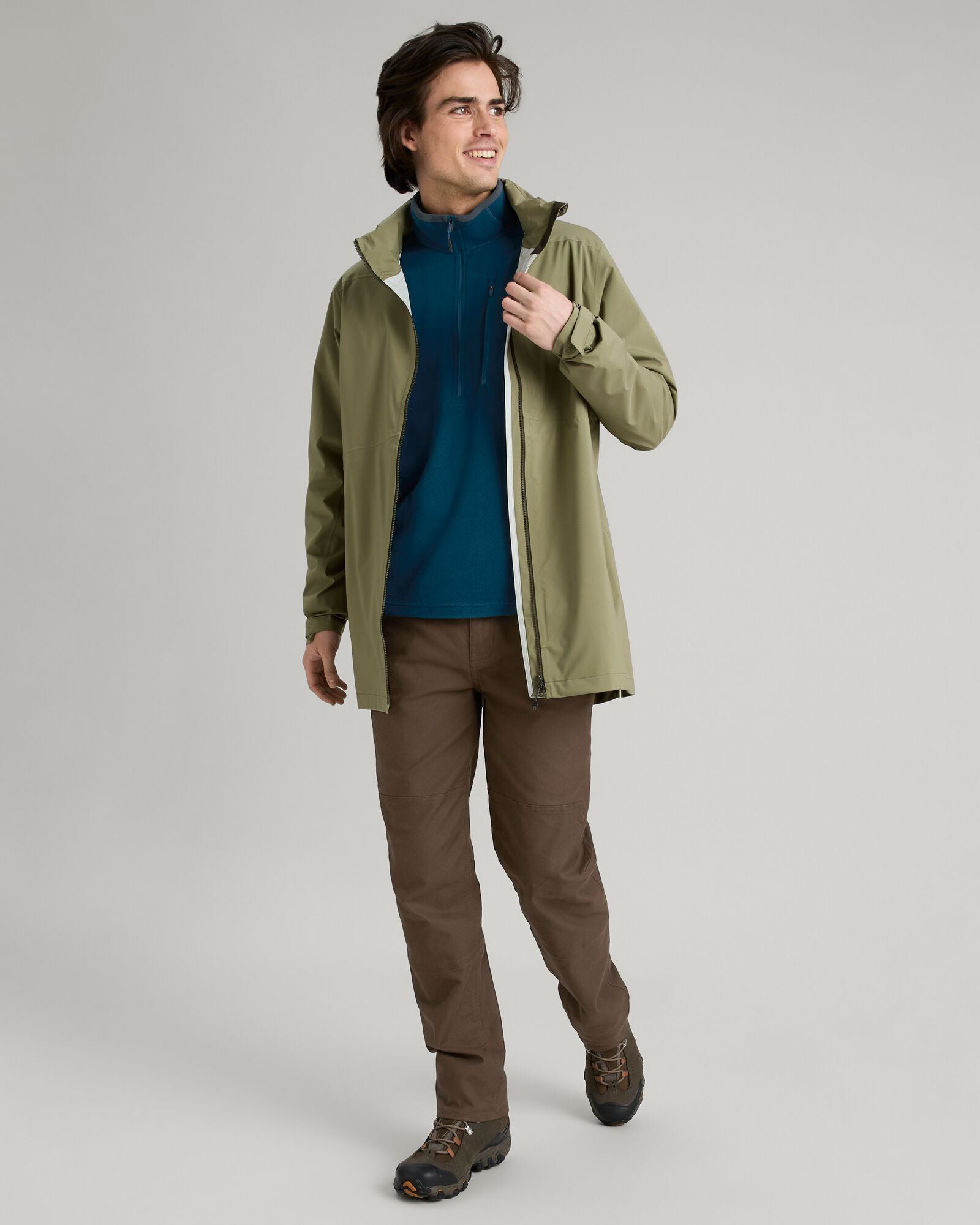 Men's Waterproof Trailhead Stretch 2.5 Layer Rain Jacket - Lightweight Hiking Parka for Outdoor Adventures (Beech Color) - Perfect for Camping, Hiking & Mountain Climbing