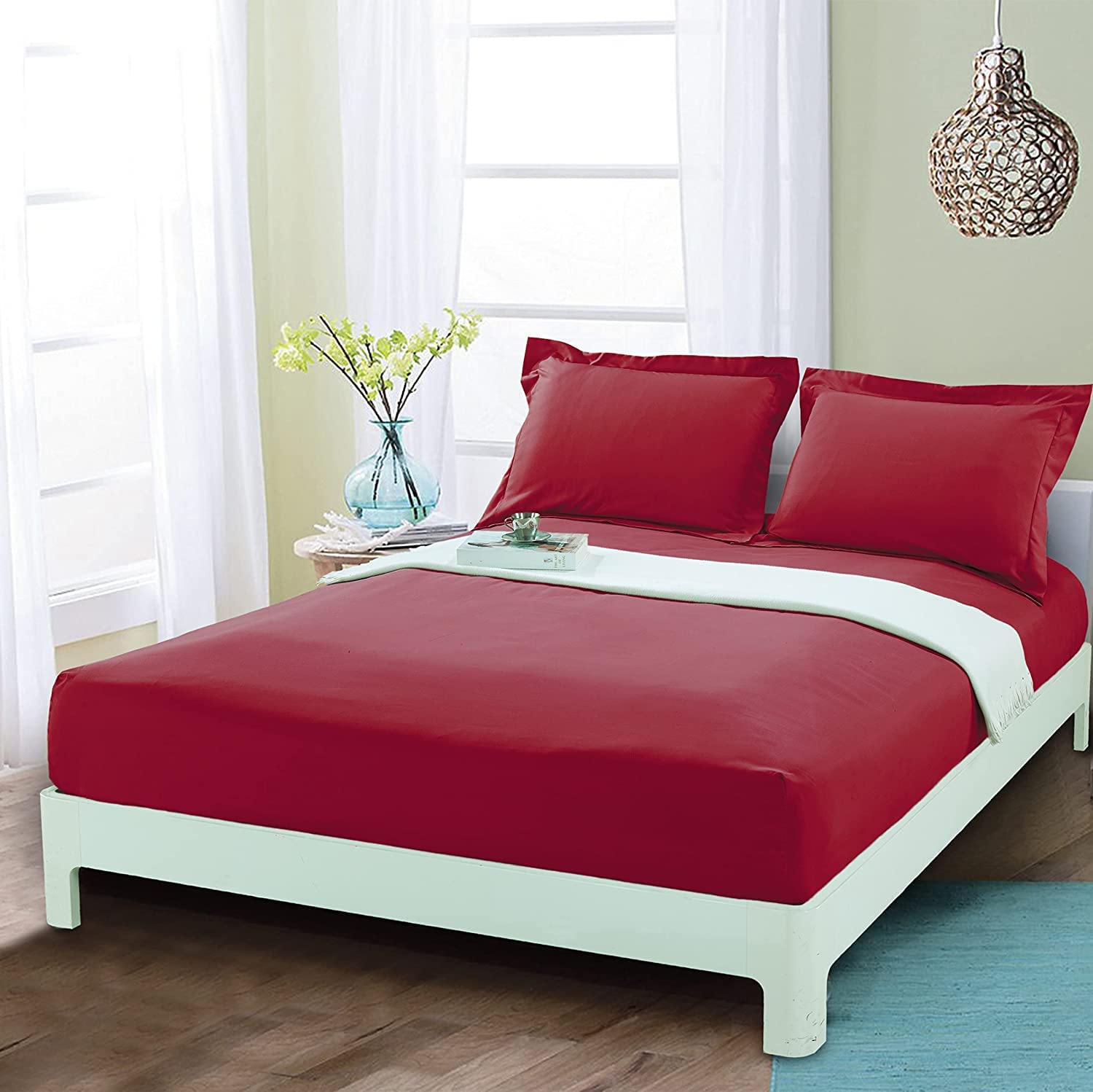 Premium 100% Pure Egyptian Cotton 4-Piece Cal King Bed Sheet Set - 600 Thread Count, Ultra Soft & Breathable, Deep Pocket Fits Up to 21