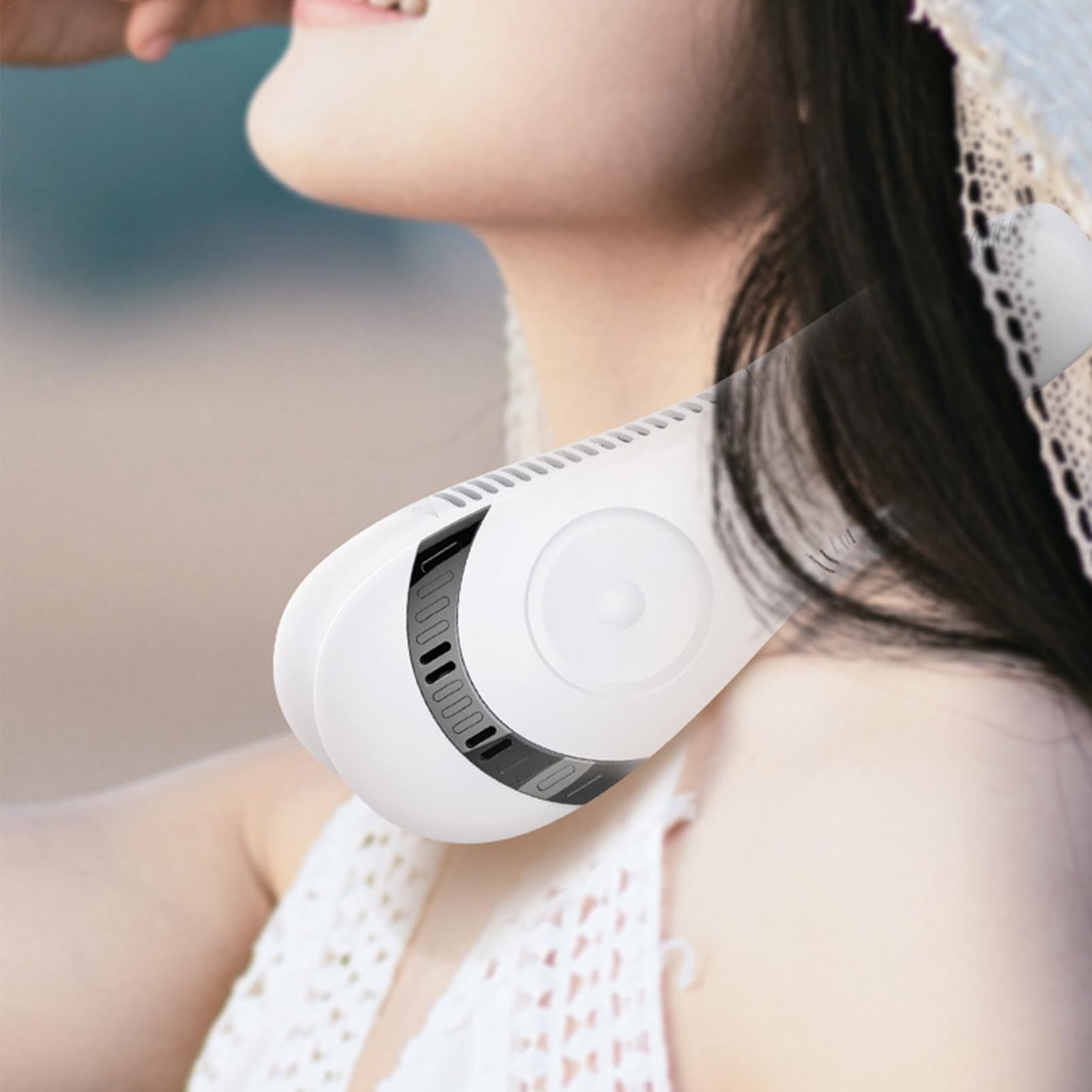 Foldable 5000mAh Rechargeable Neck Fan with 3 Speeds - Portable Personal Cooling Fan for Men & Women - Perfect for Outdoor Sports, Home, Office, and Travel - Stay Cool Anywhere