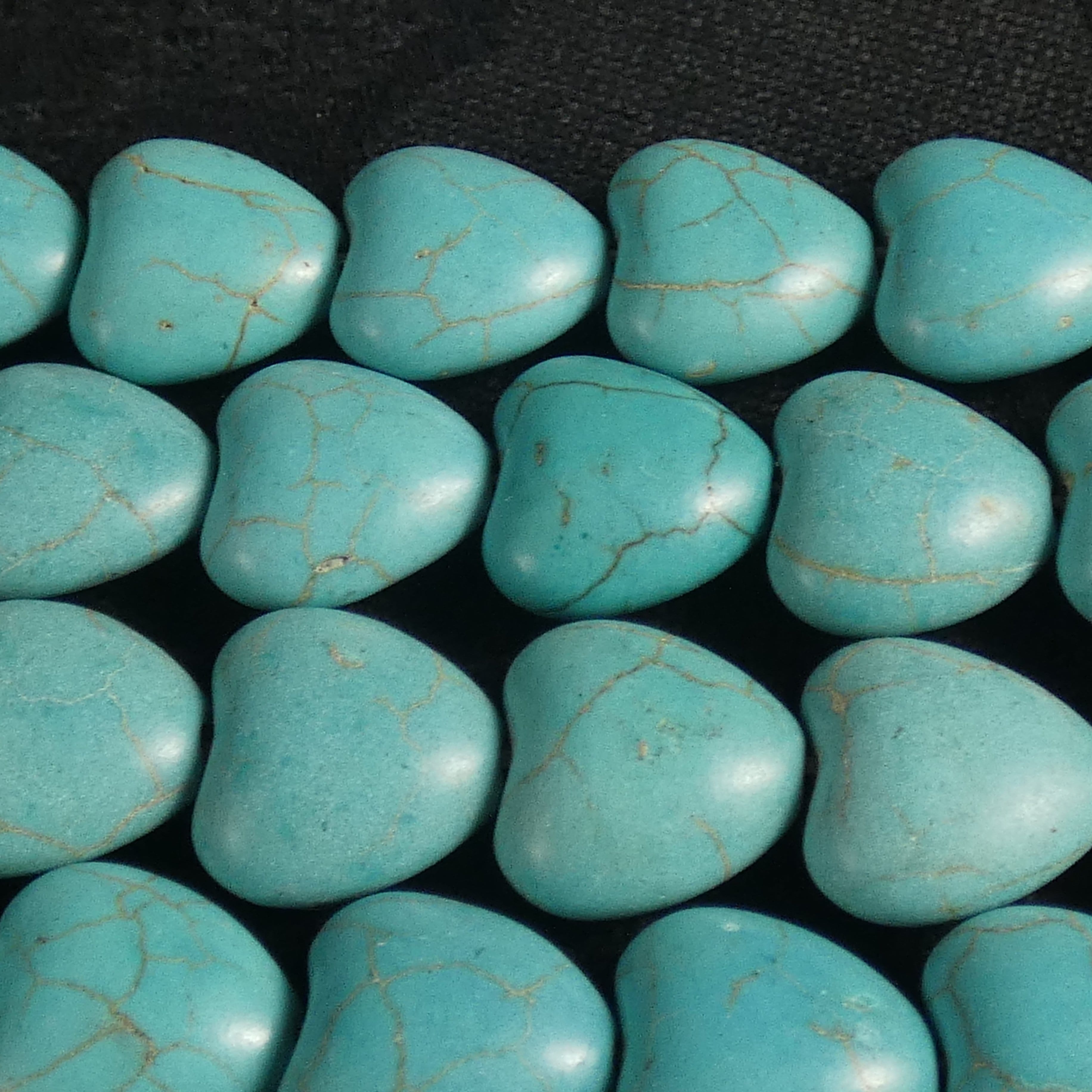Blue Magnesite Heart Bead Strands for Jewelry Making - Natural Gemstone Beads for Necklaces, Bracelets & DIY Crafts - Perfect for Boho, Spiritual & Healing Jewelry Designs