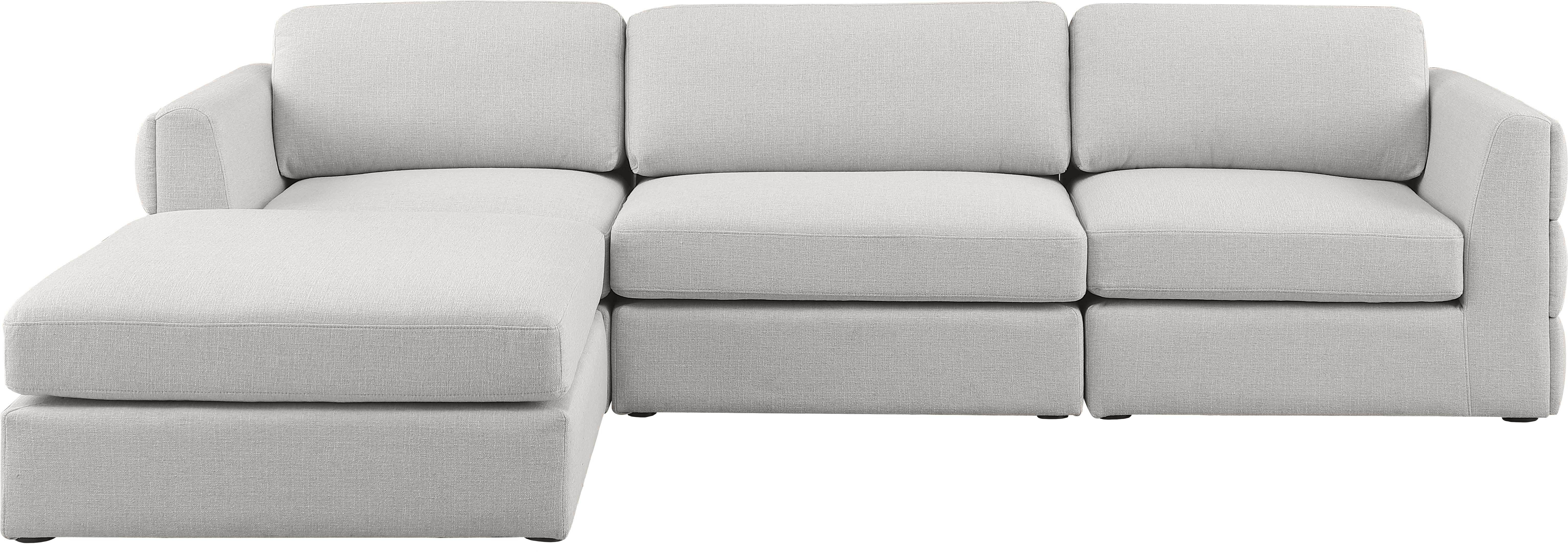 Beckham Durable Linen Textured Fabric Modular Sectional Sofa - Comfortable Modern Living Room Furniture for Home & Office Use