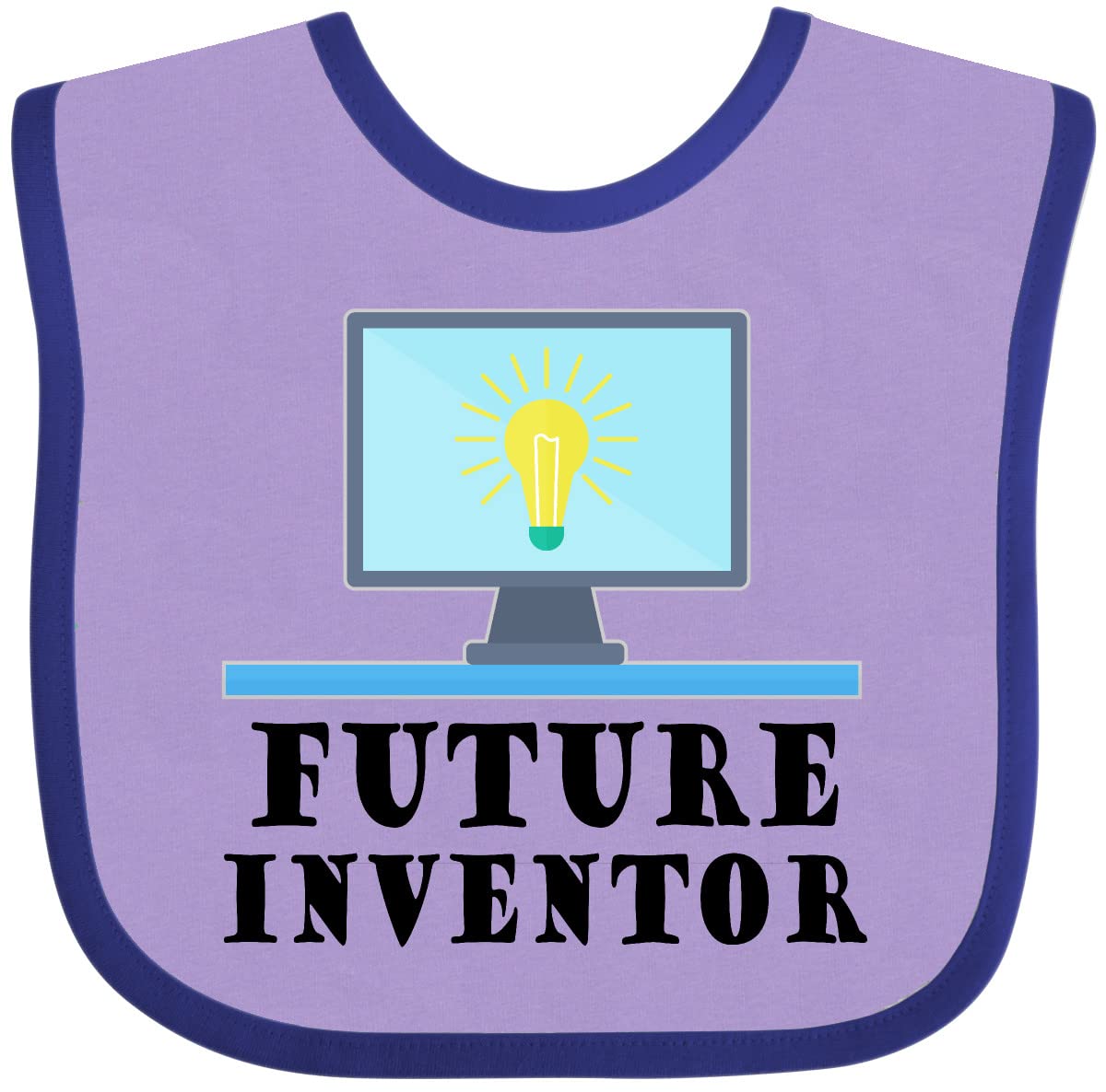 Inktastic Future Inventor Computer Occupation Baby Bib - Adorable & Absorbent Drool Bib for STEM-Loving Babies & Toddlers - Perfect for Mealtime, Playtime & Tech-Themed Photoshoots