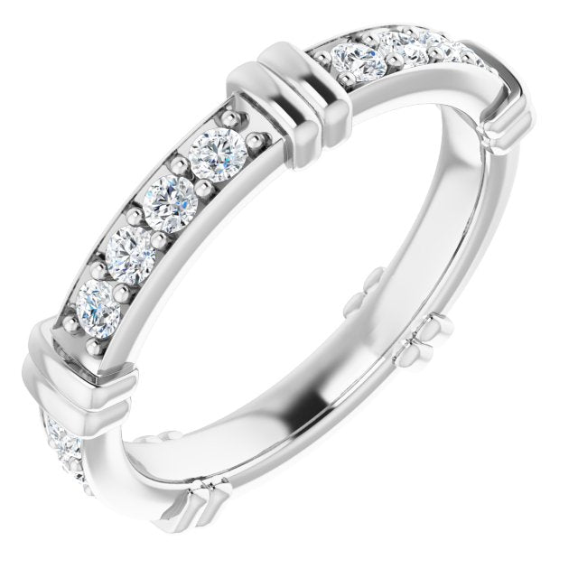 0.60 Carat Round Diamond Stackable Eternity Band - Wedding, Anniversary, Engagement Ring for Women - Perfect Gift for Her