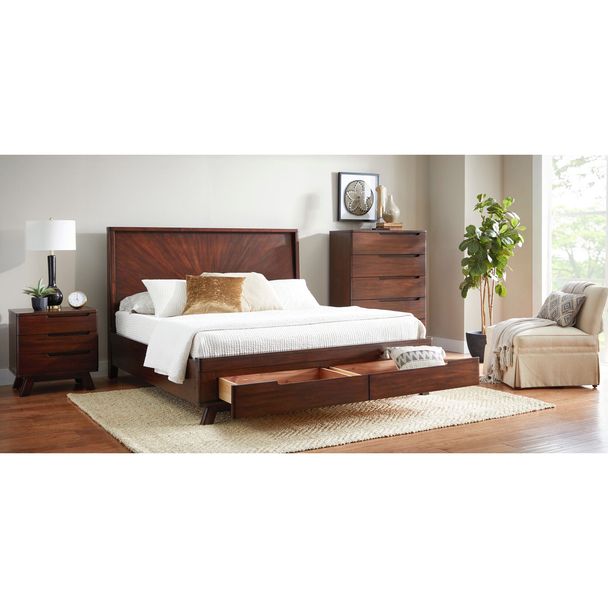 Queen Size Sahara Storage Bed with Underbed Drawers - Perfect for Small Bedrooms & Guest Rooms | Space-Saving Bed Frame with Hidden Storage